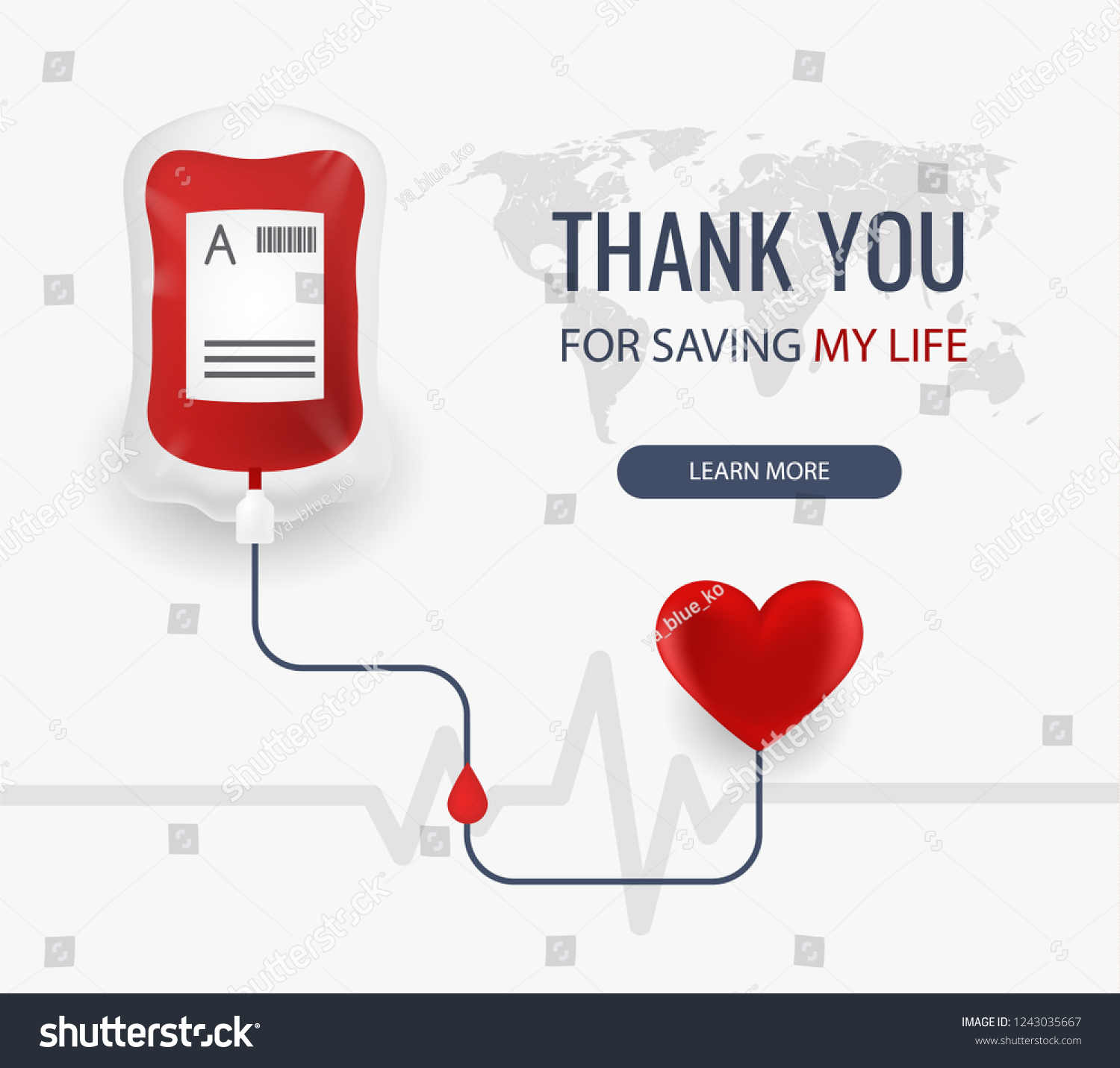 Blood Donation Thank You Saving My Stock Vector (Royalty Free) 1243035667 |  Shutterstock