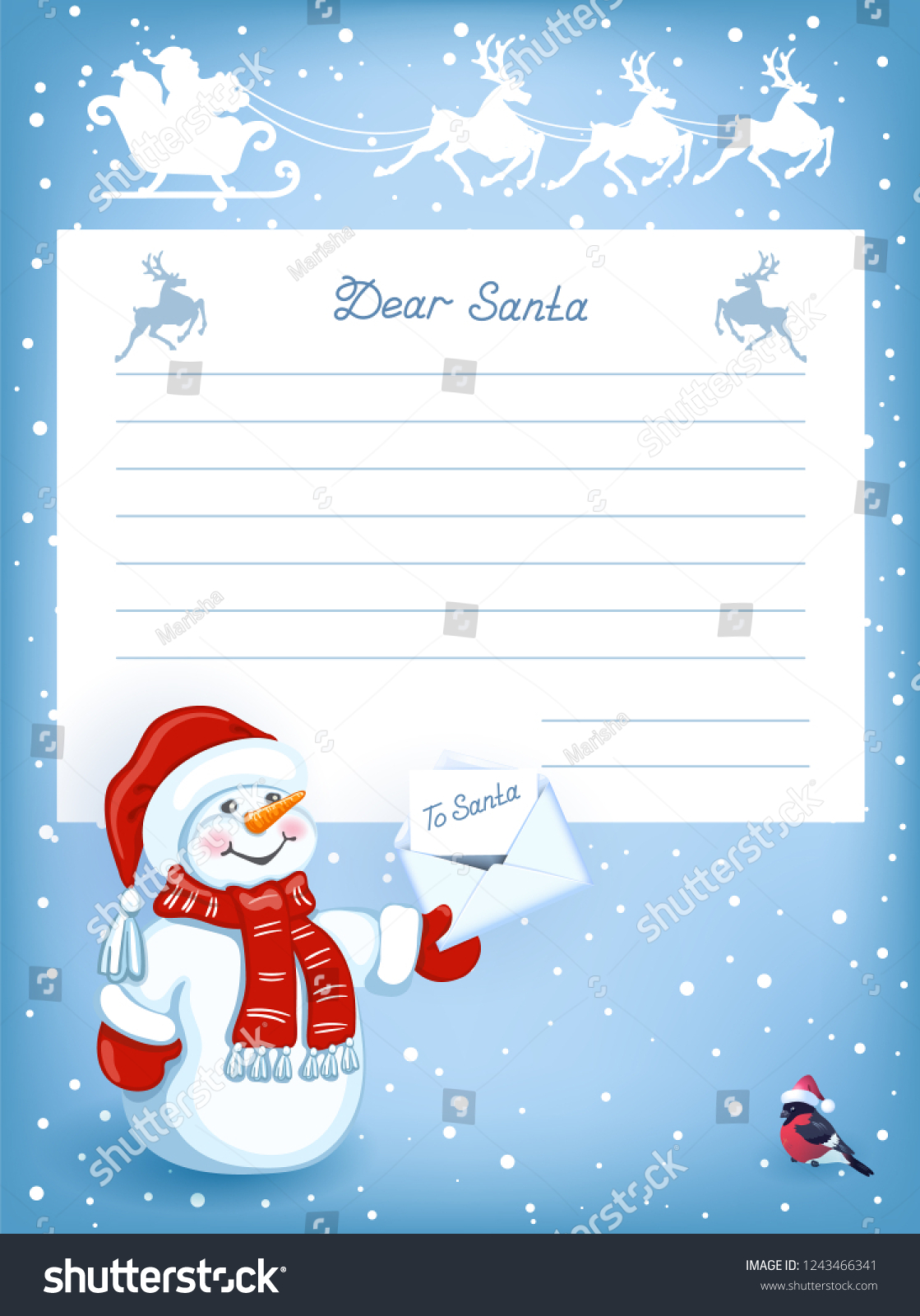 Layout Letter Santa Claus Cartoon Funny Stock Illustration 1243466341 ...