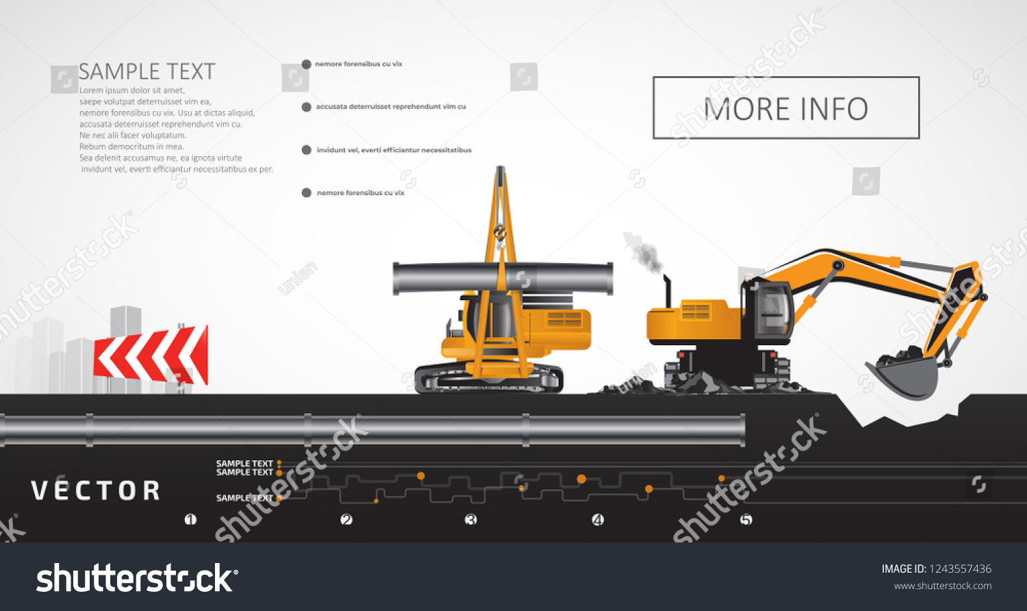 Excavator Pipelayer Construction Underground Communications Stock ...