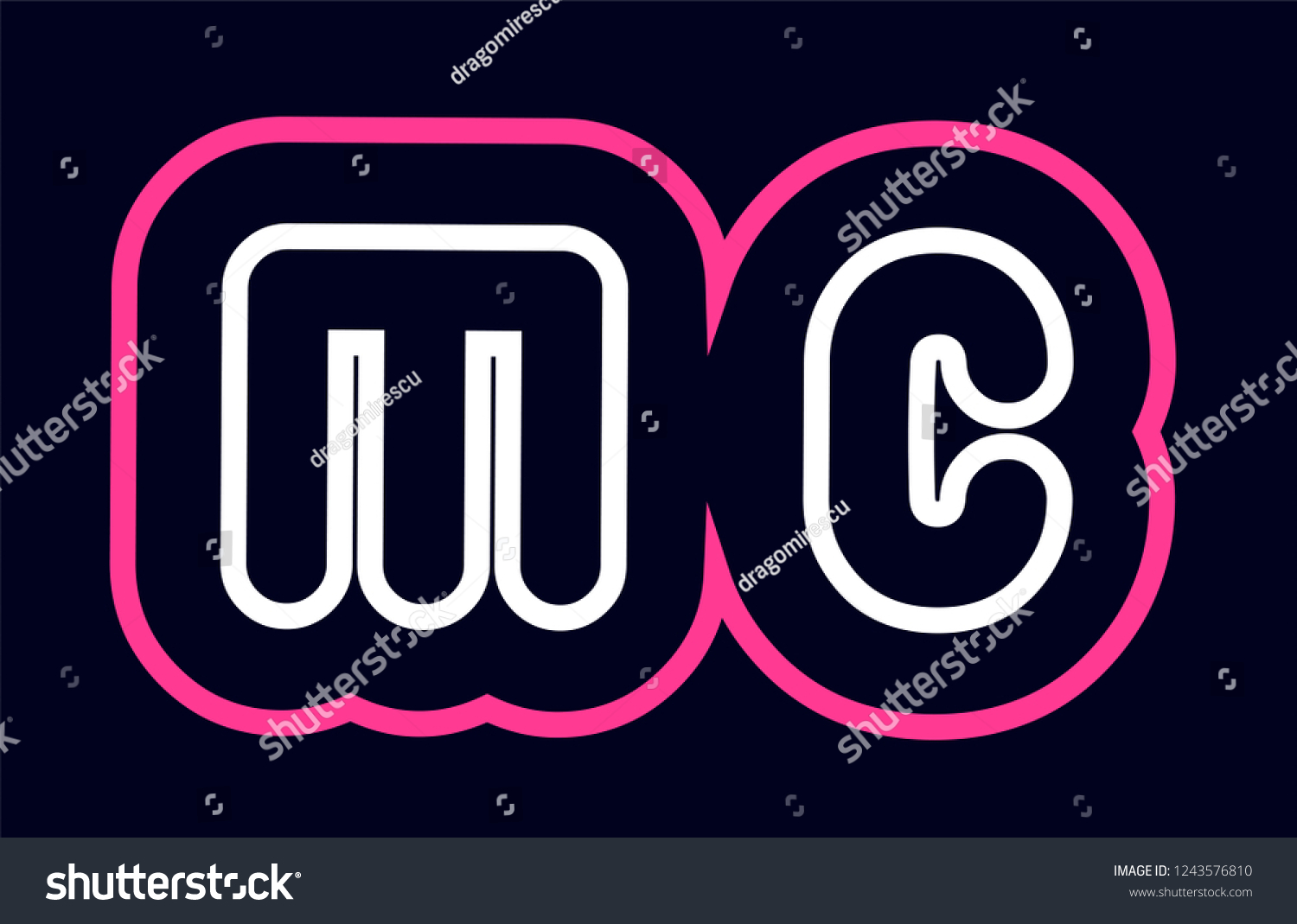 Pink White Blue Alphabet Combination Letter Stock Vector Royalty Free 1243576810 Shutterstock 0934