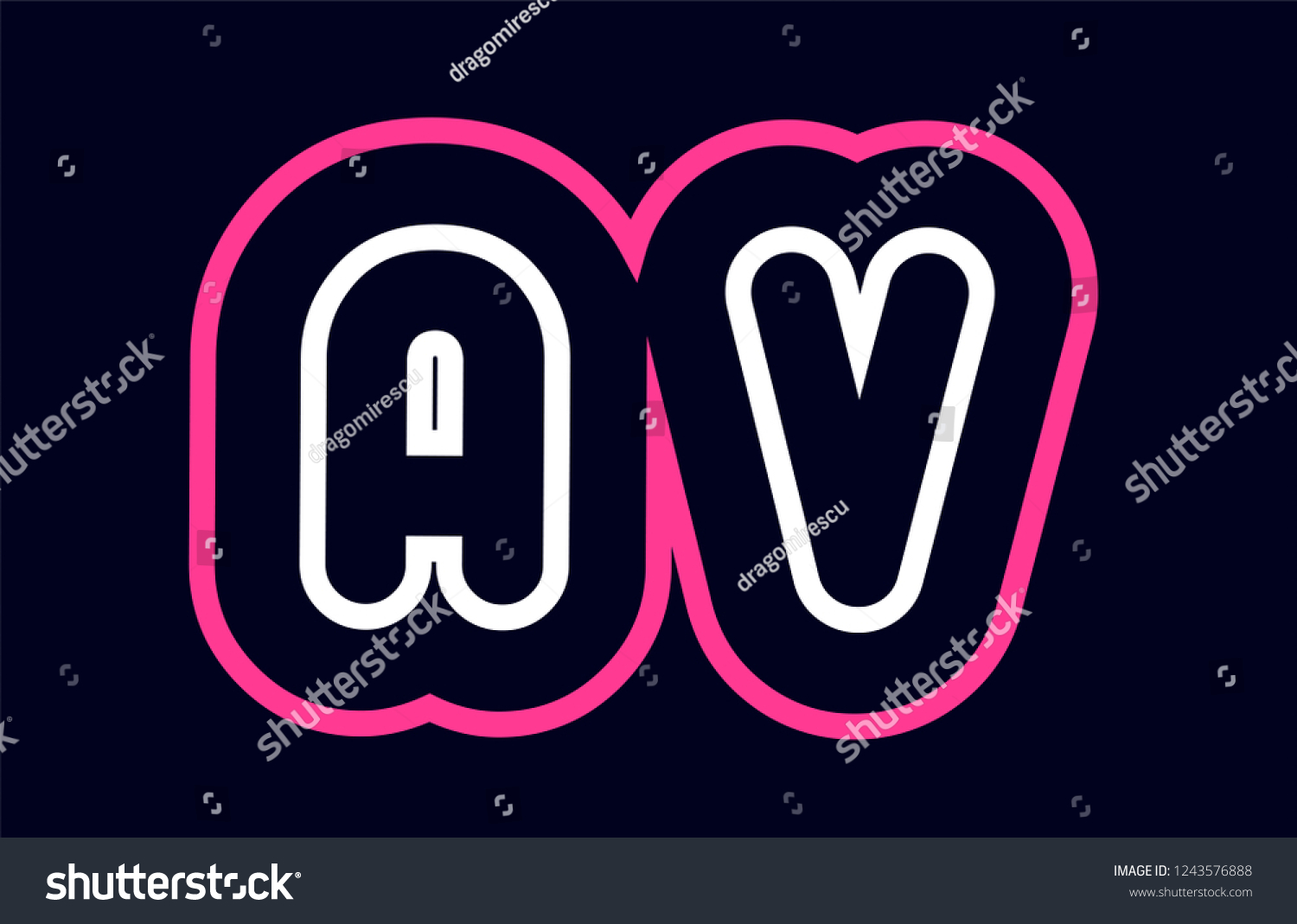 Pink White Blue Alphabet Combination Letter Stock Vector Royalty Free 1243576888 Shutterstock 1099