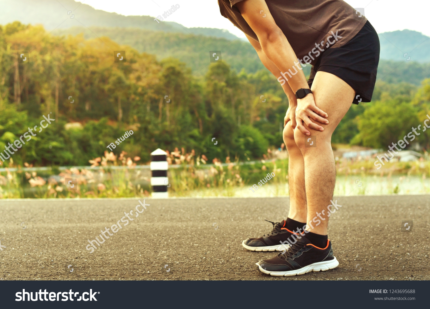 Side Stitch During Road Running Overtraining Stock Photo 1243695688 ...