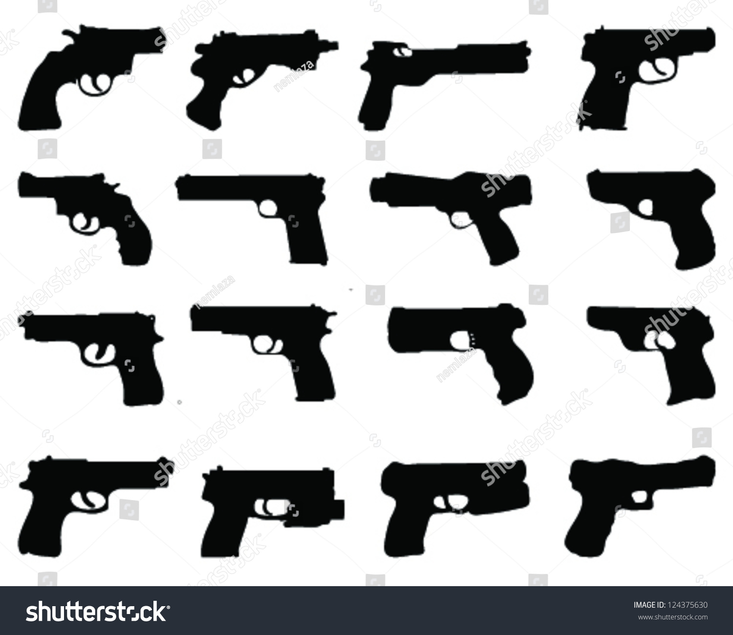 Silhouettes Gunsvector Stock Vector (Royalty Free) 124375630 | Shutterstock