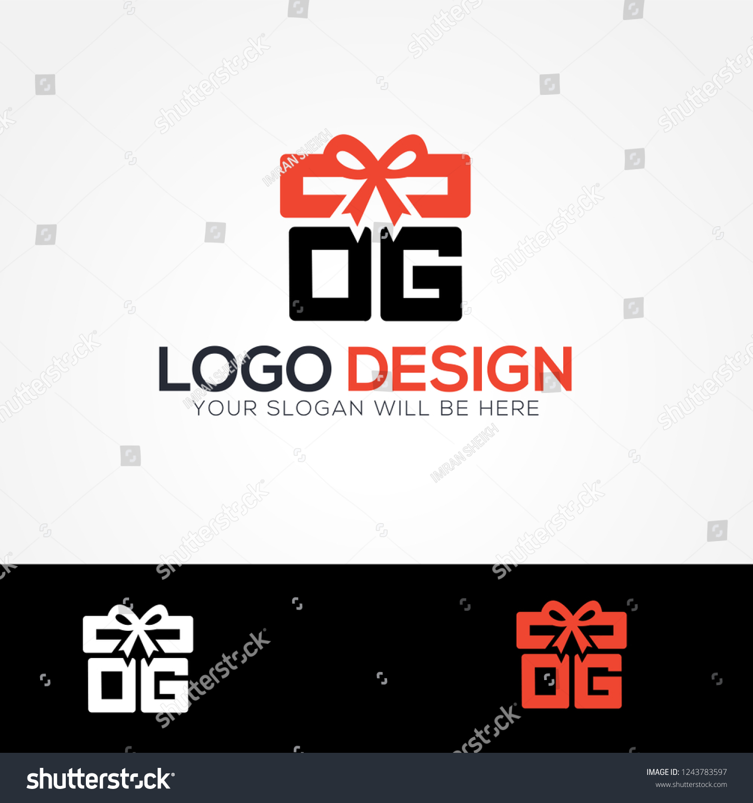 Omg Letter Gift Box Shape Logo Stock Vector (Royalty Free) 1243783597 ...