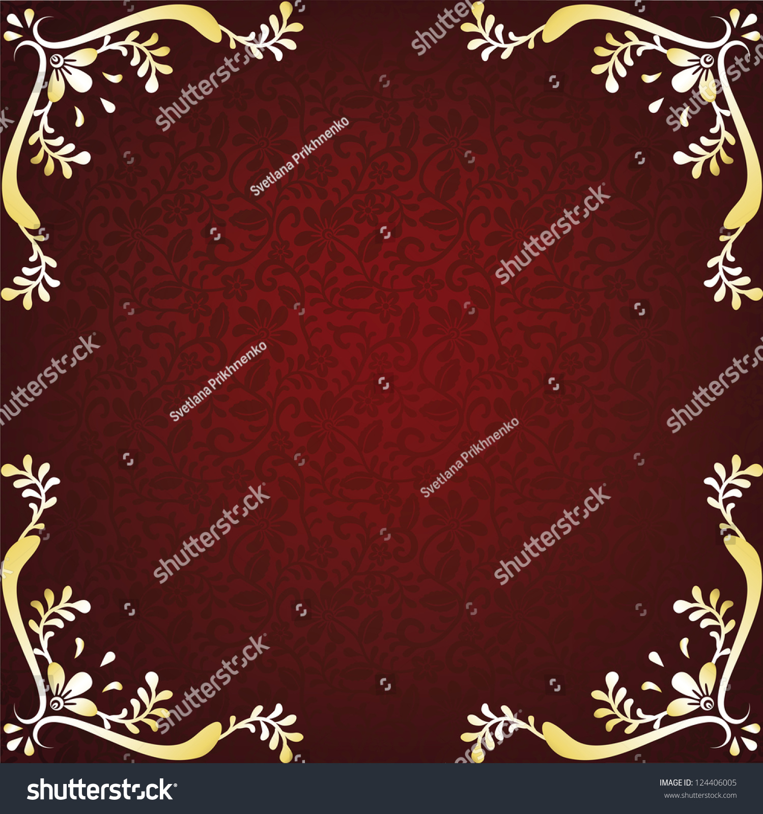 Vintage Background Gold Floral Frame Stock Vector (Royalty Free ...