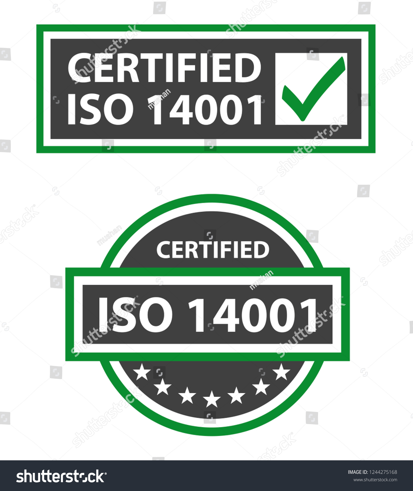 Iso 14001 2015 Certified Environmental Management Stock Vector Royalty