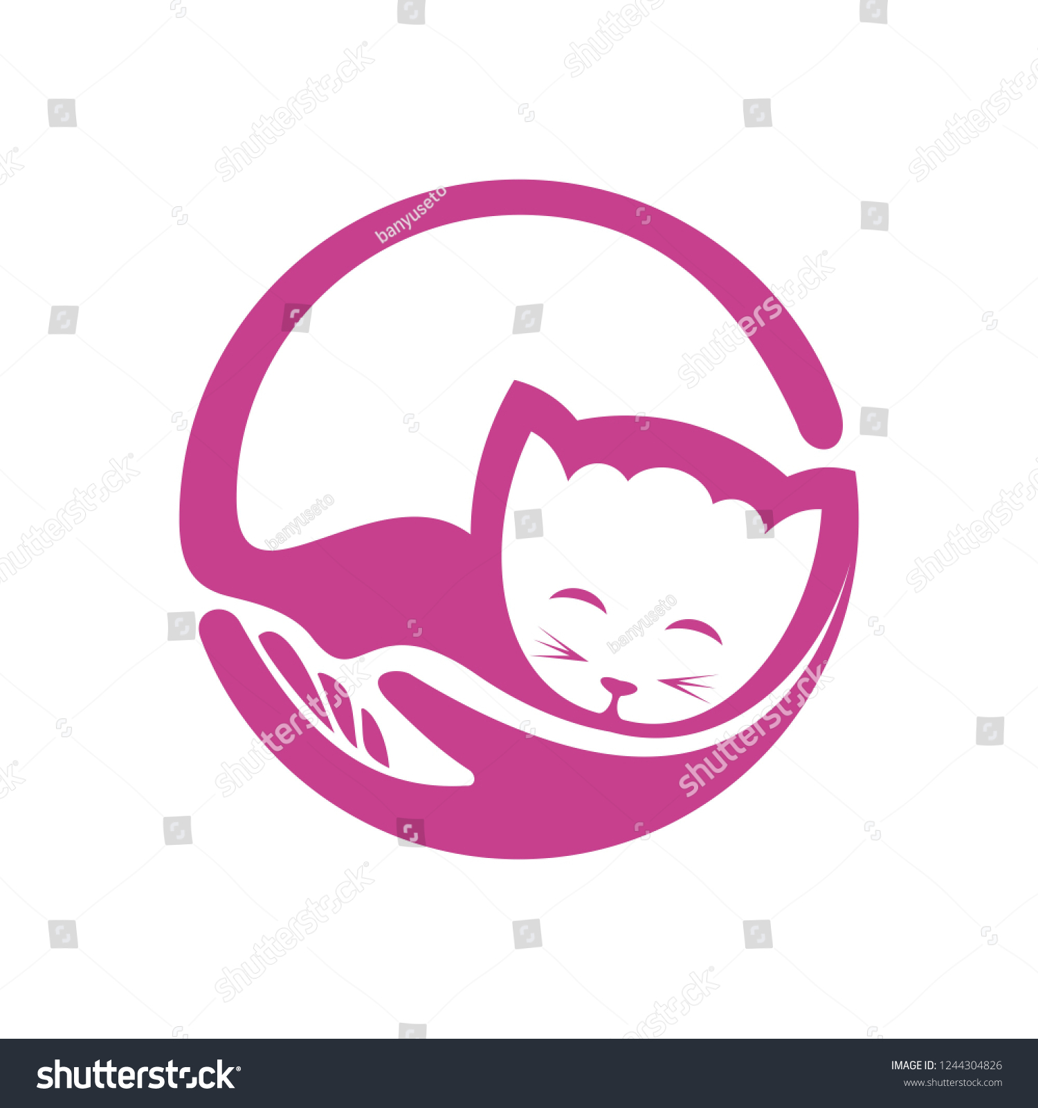 Pet Shop Logo Cat Logo Cat Stock Vector (royalty Free) 1244304826 