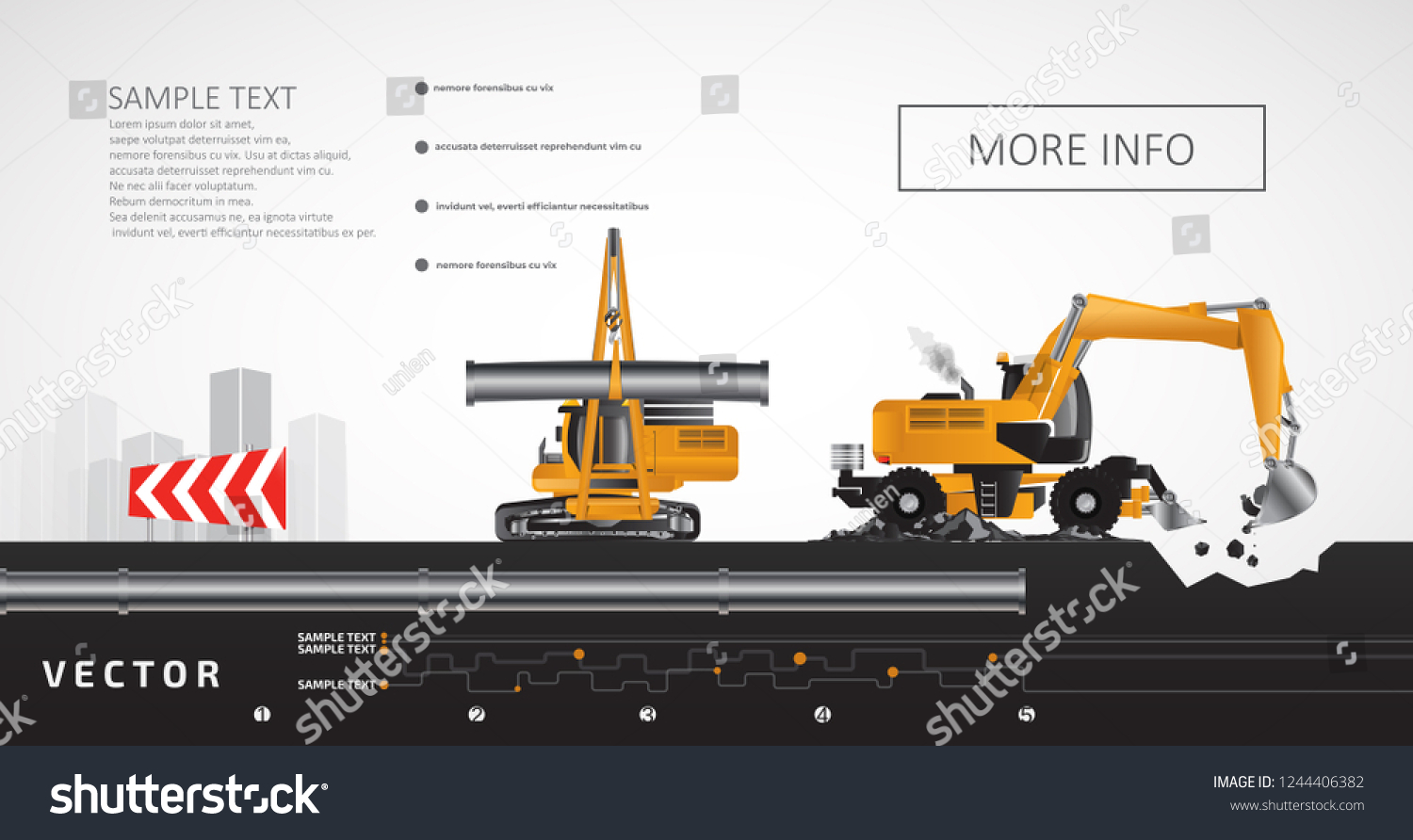 Wheel Excavator Pipelayer Construction Underground Communications Stock ...