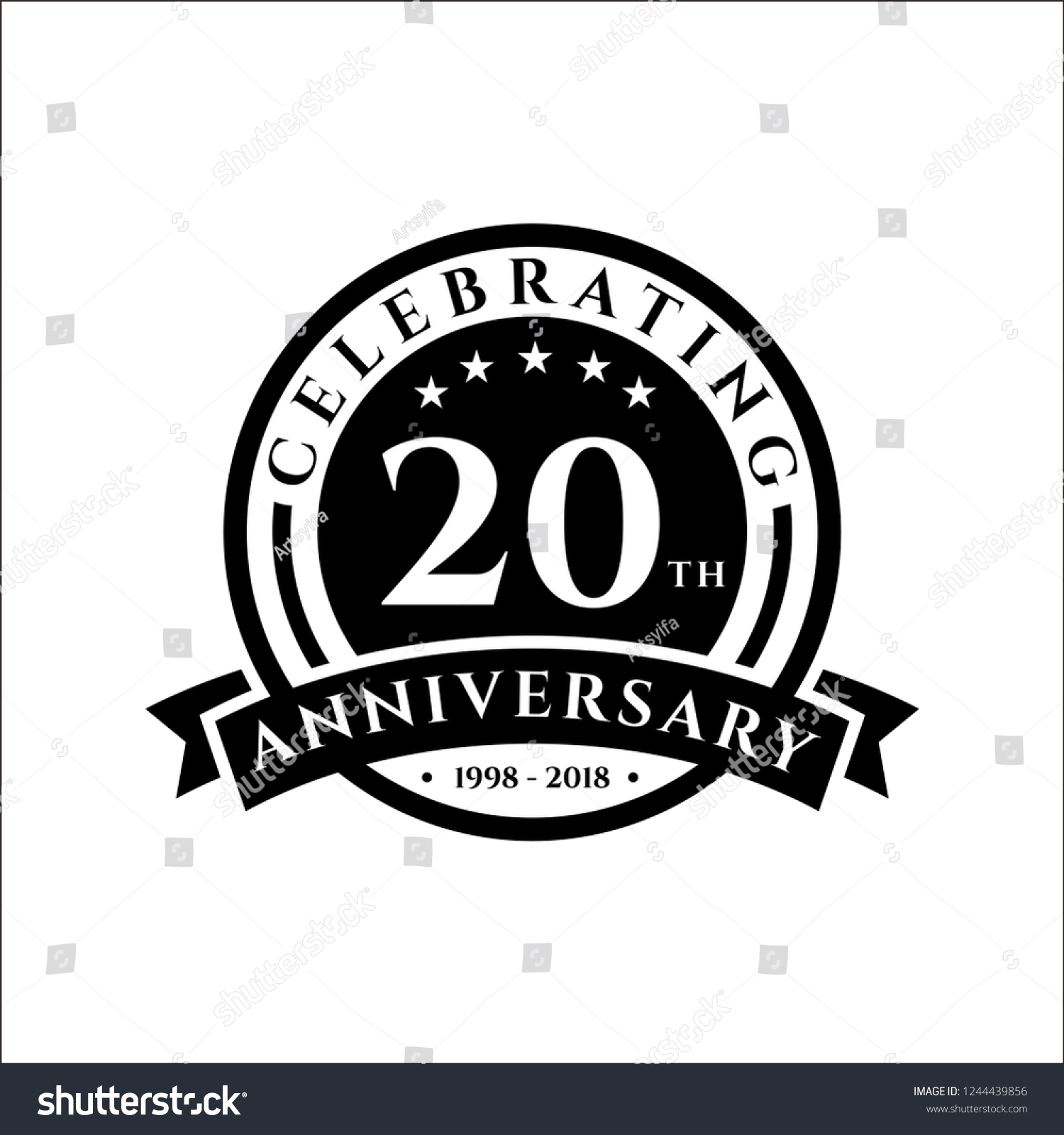 20 Th Anniversary Celebrations Emblems Vector Stock Vector (Royalty ...