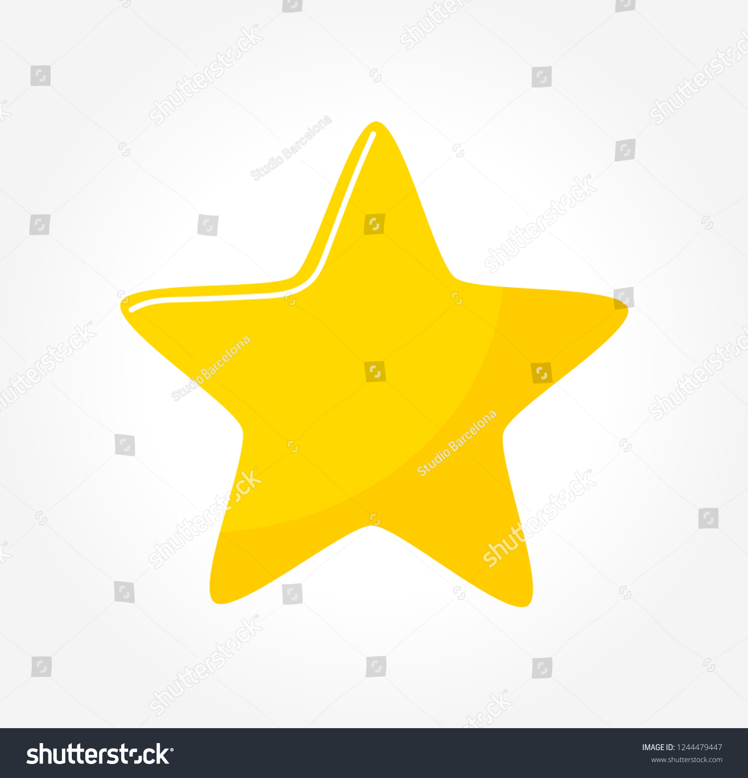 Yellow Cartoon Star Icon Vector Illustration Stock Vector (Royalty Free ...