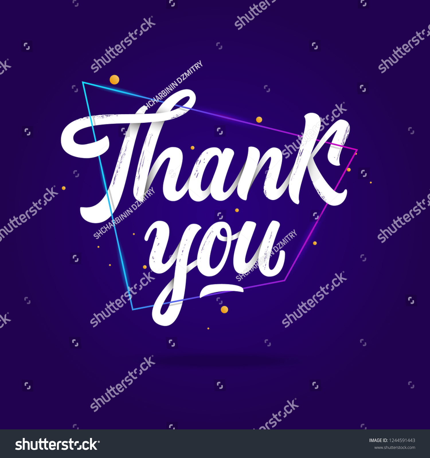 Thank You Handwritten Inscriptionwhite Inscription On Stock Vector ...