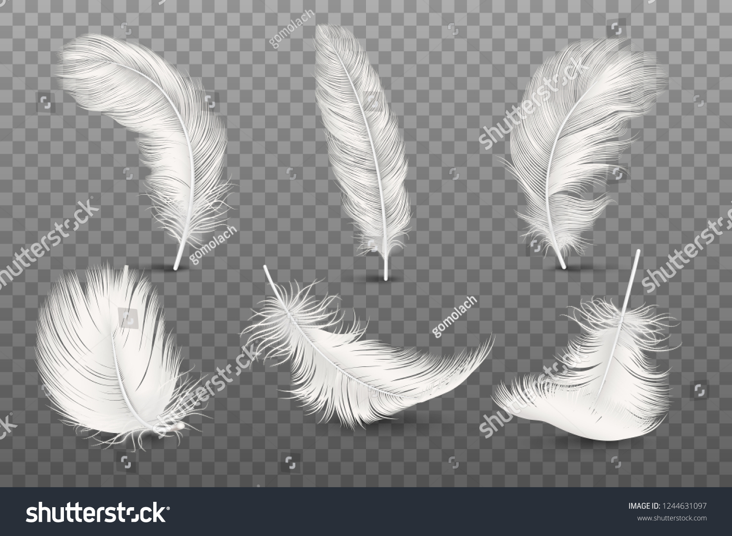 Vector 3d Realistic Different Falling White Stock Vector (Royalty Free ...