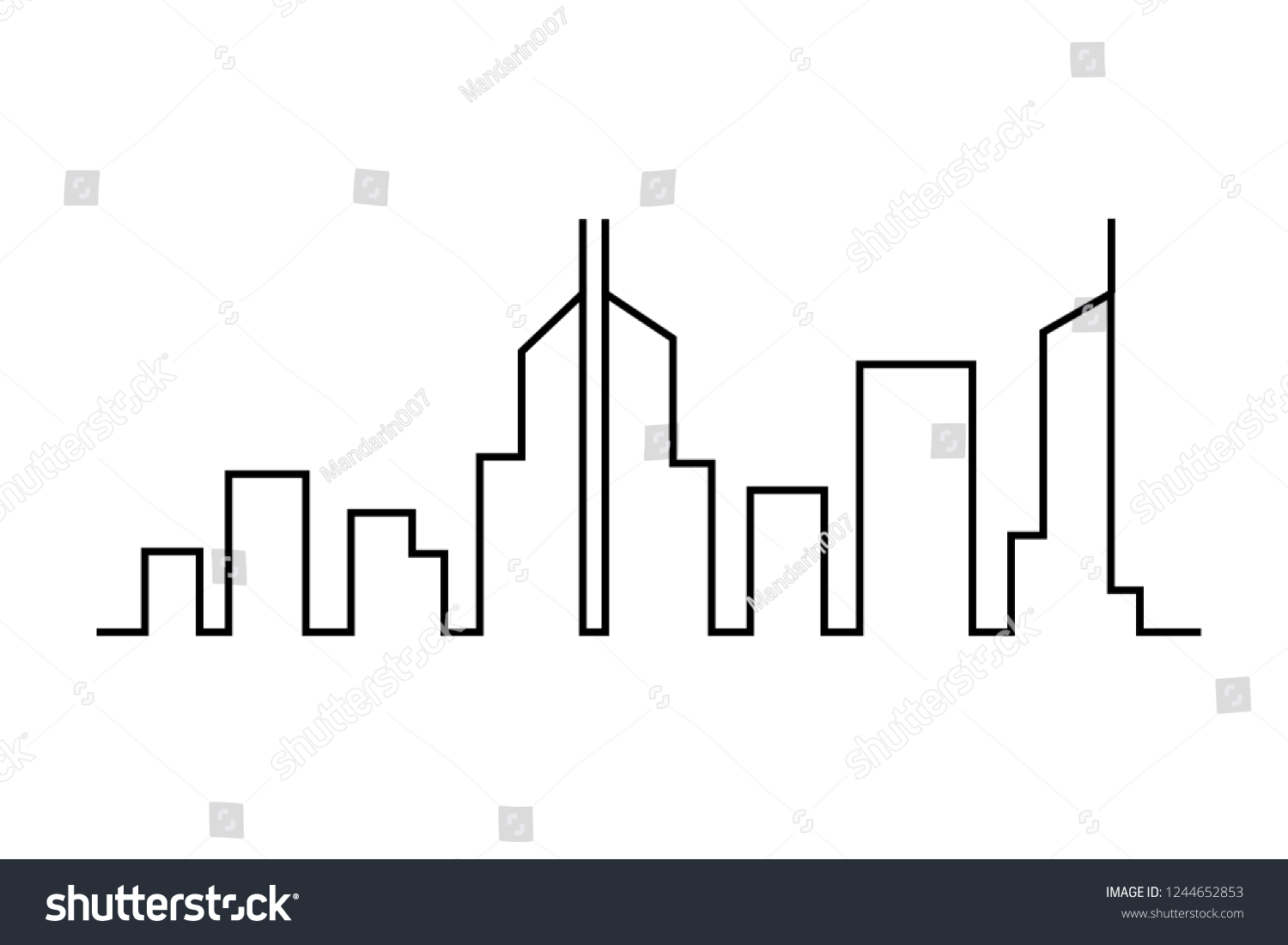 City On White Background City Skyline Stock Vector (Royalty Free ...