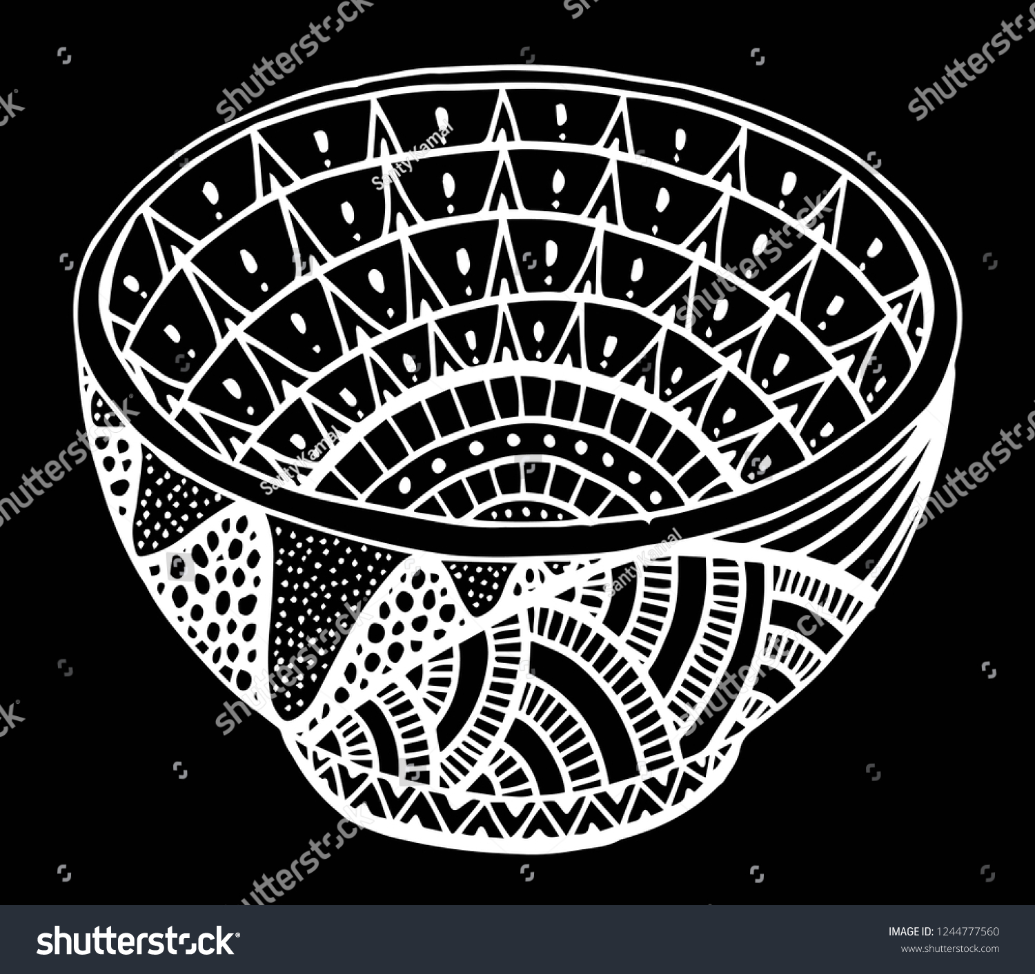 Vector Hand Drawn Bowl Illustration Stock Vector Royalty Free Shutterstock