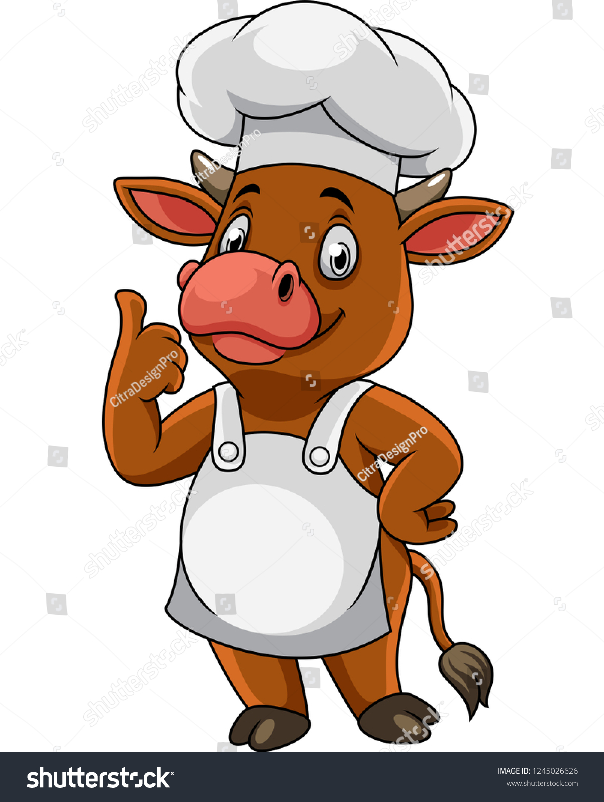 cartoon cow chef