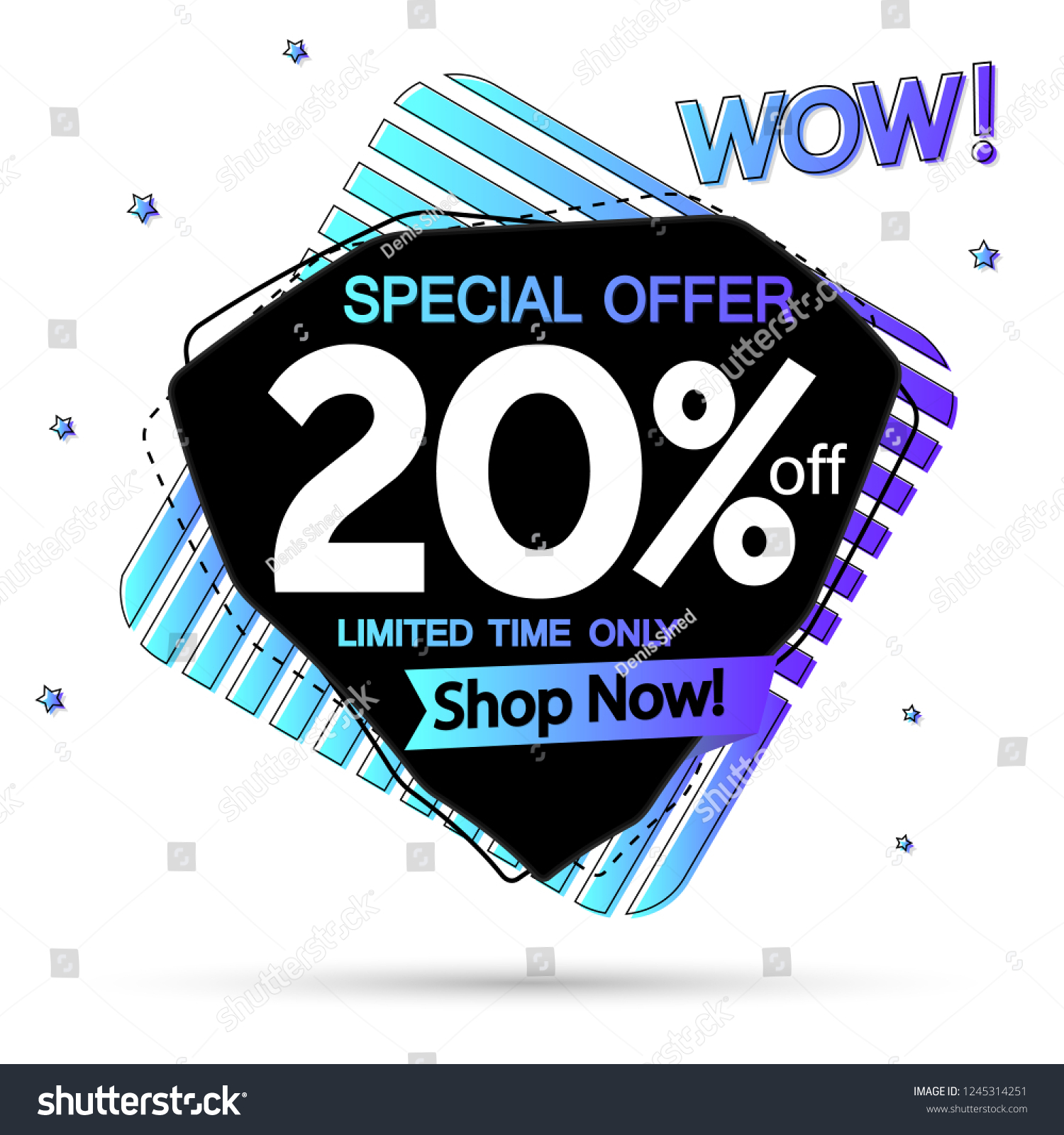 Wow Sale 20 Off Tag Discount Stock Vector Royalty Free 1245314251   Stock Vector Wow Sale Off Tag Discount Banner Design Template Special Offer Limited Time Only Vector 1245314251 