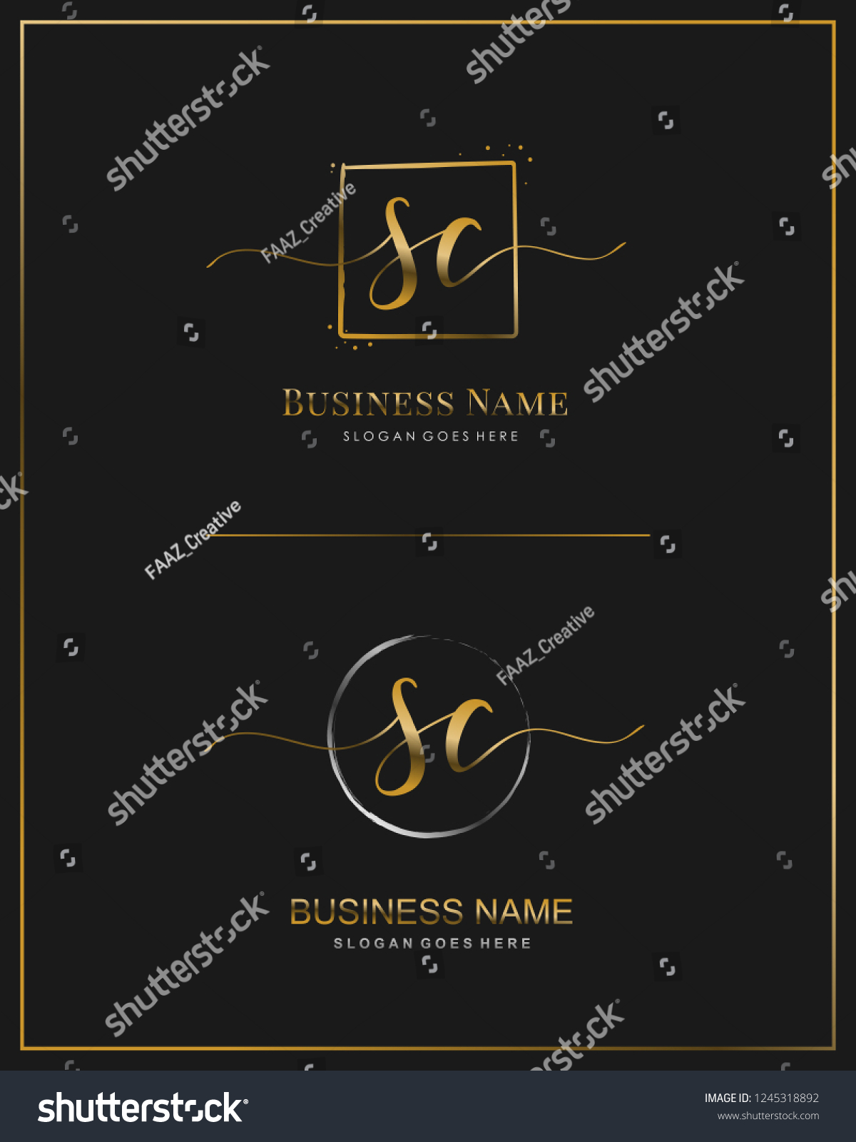 Initial S C Sc Handwriting Logo Stock Vector (Royalty Free) 1245318892 ...