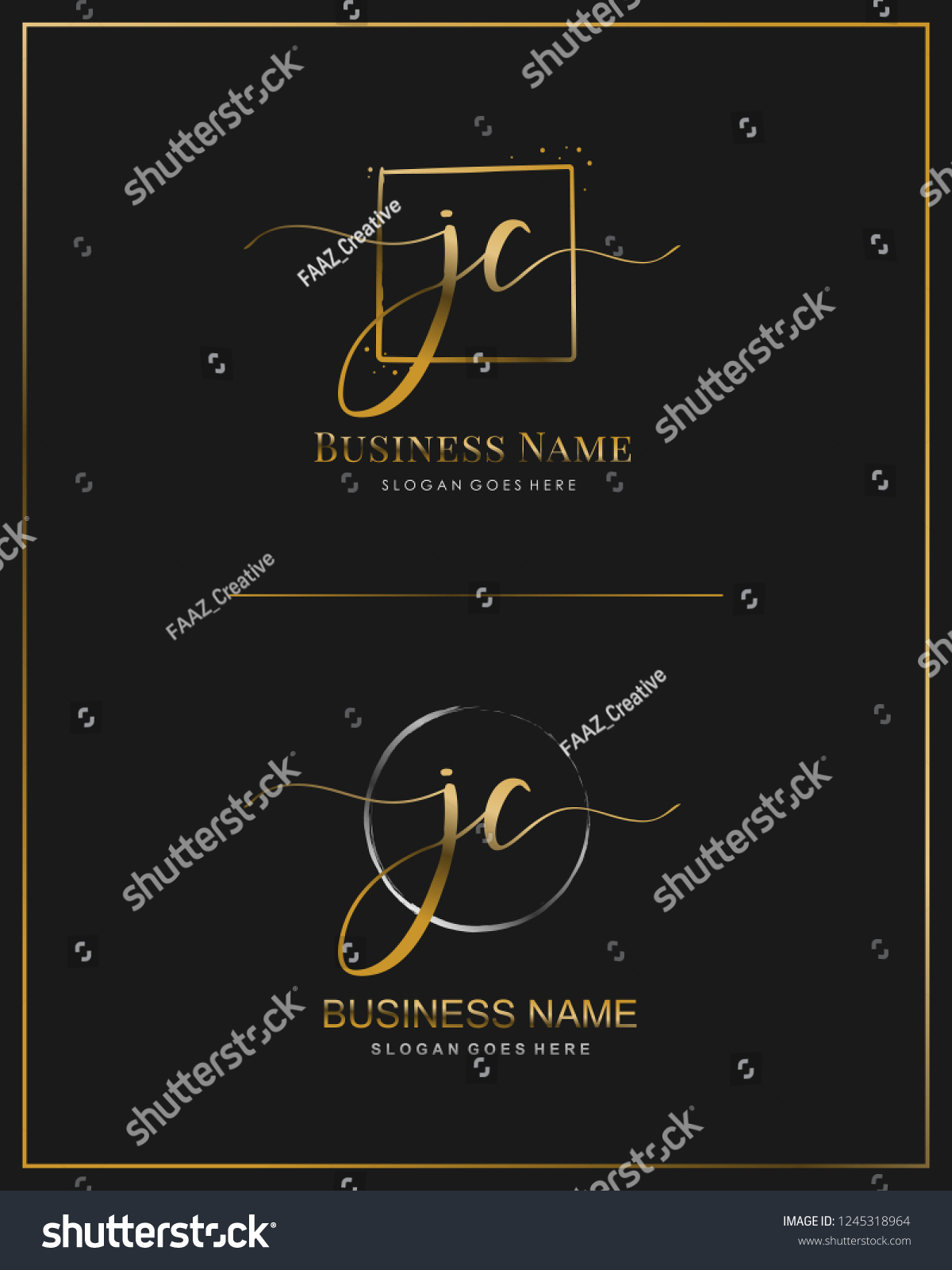 Initial J C Jc Handwriting Logo Stock Vector (Royalty Free) 1245318964 ...