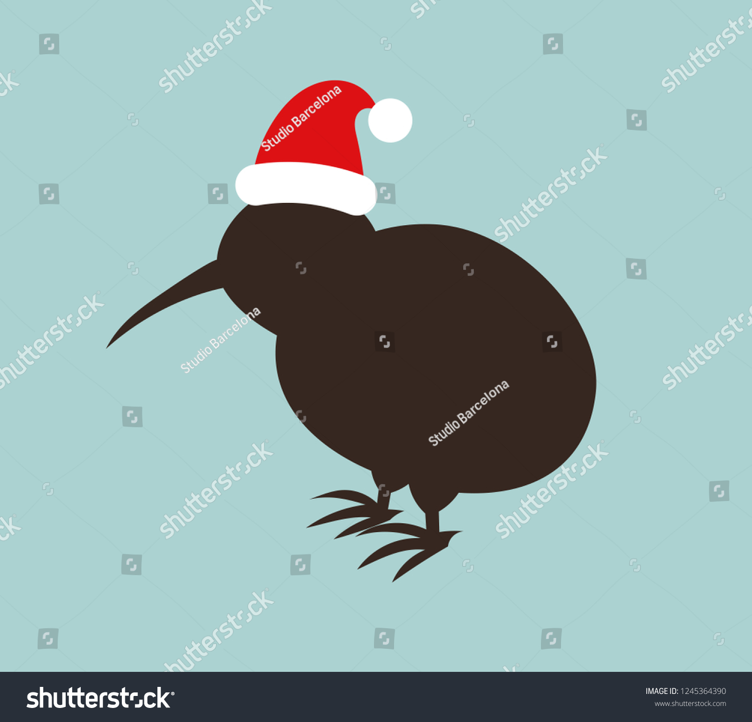 bird with christmas hat