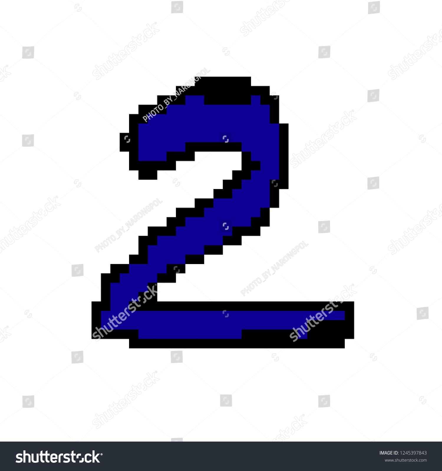 Pixel Art Number 2 Stock Vector (Royalty Free) 1245397843 | Shutterstock