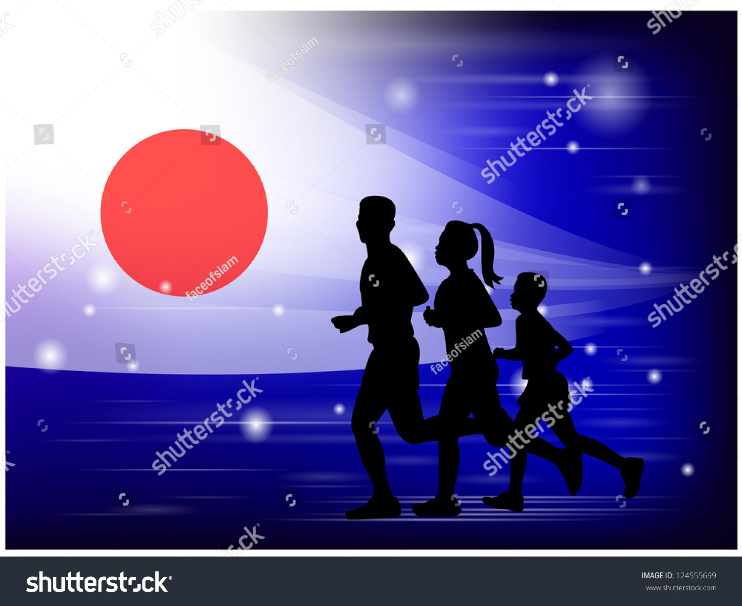 Family Concept Background Runners Vector Illustration Stock Vector ...