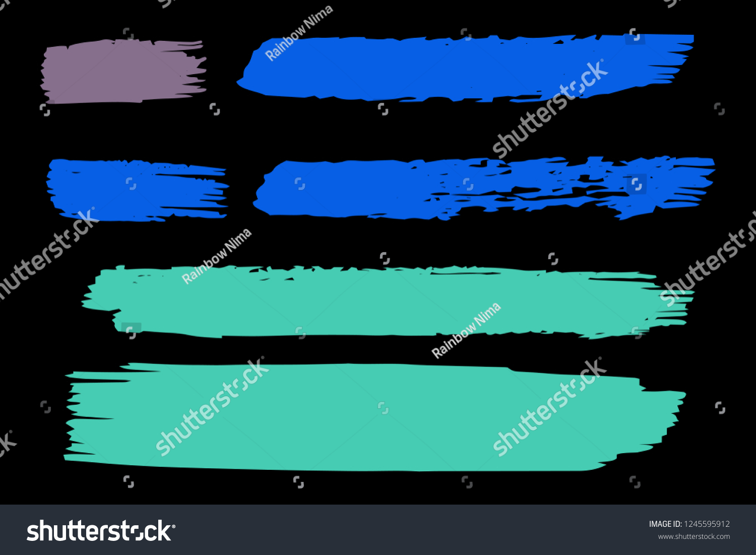 Collection Hand Drawn Colorful Grunge Brushes Stock Vector (Royalty ...