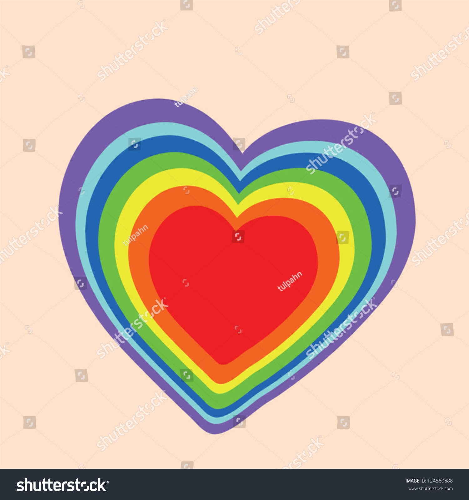 Rainbow Heart Doodle Hand Drawing Style Stock Vector (Royalty Free ...