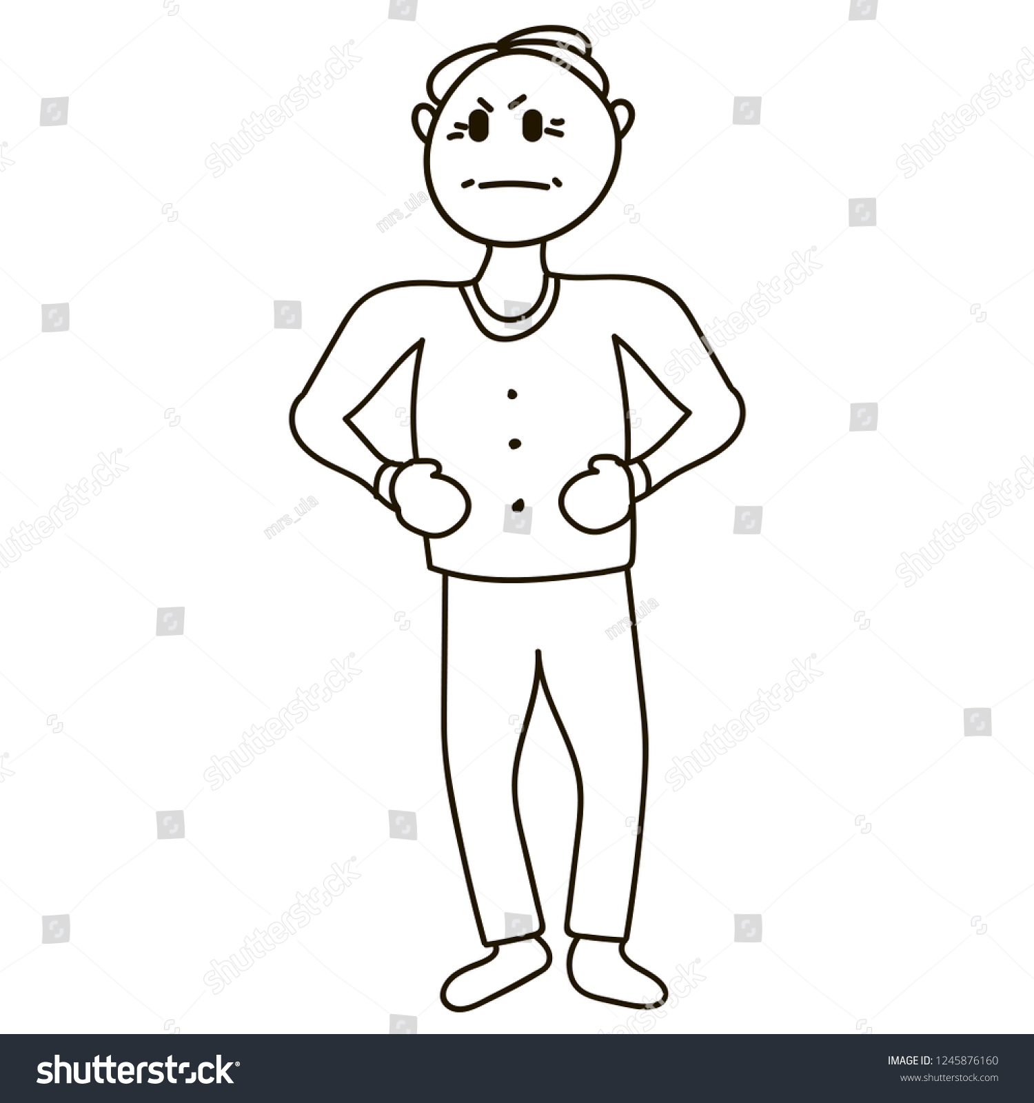 Angry Man Vector Flat Cartoon Illustration Stock Vector (Royalty Free ...