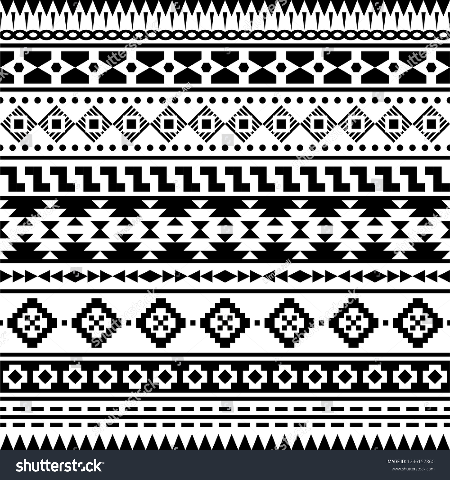 Seamless Ethnic Pattern Design Aztec Vector Stock Vector (Royalty Free ...