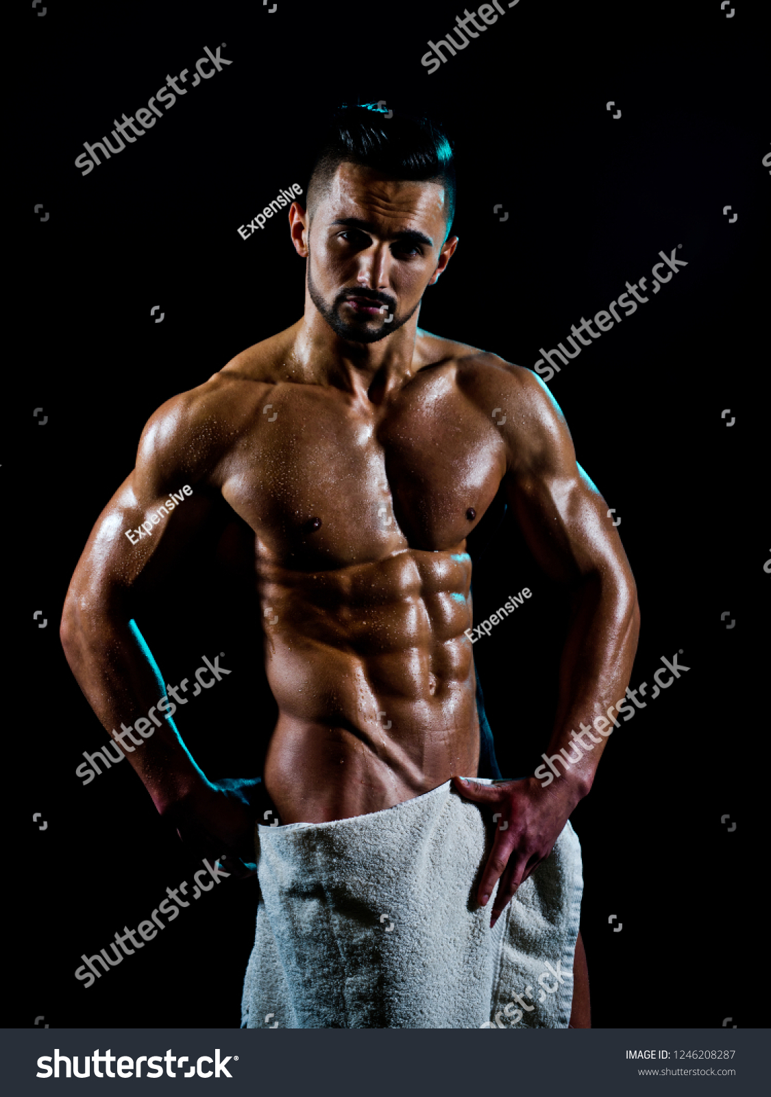 Sexy Man After Shower Lover Foto de stock 1246208287 Shutterstock