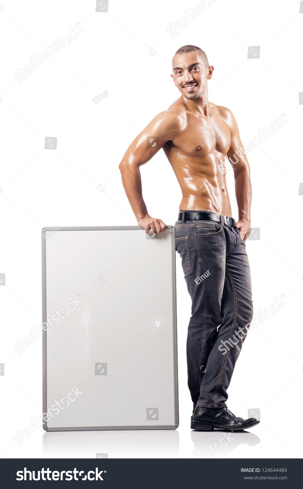 Half Naked Man Blank Board Stock Photo Shutterstock