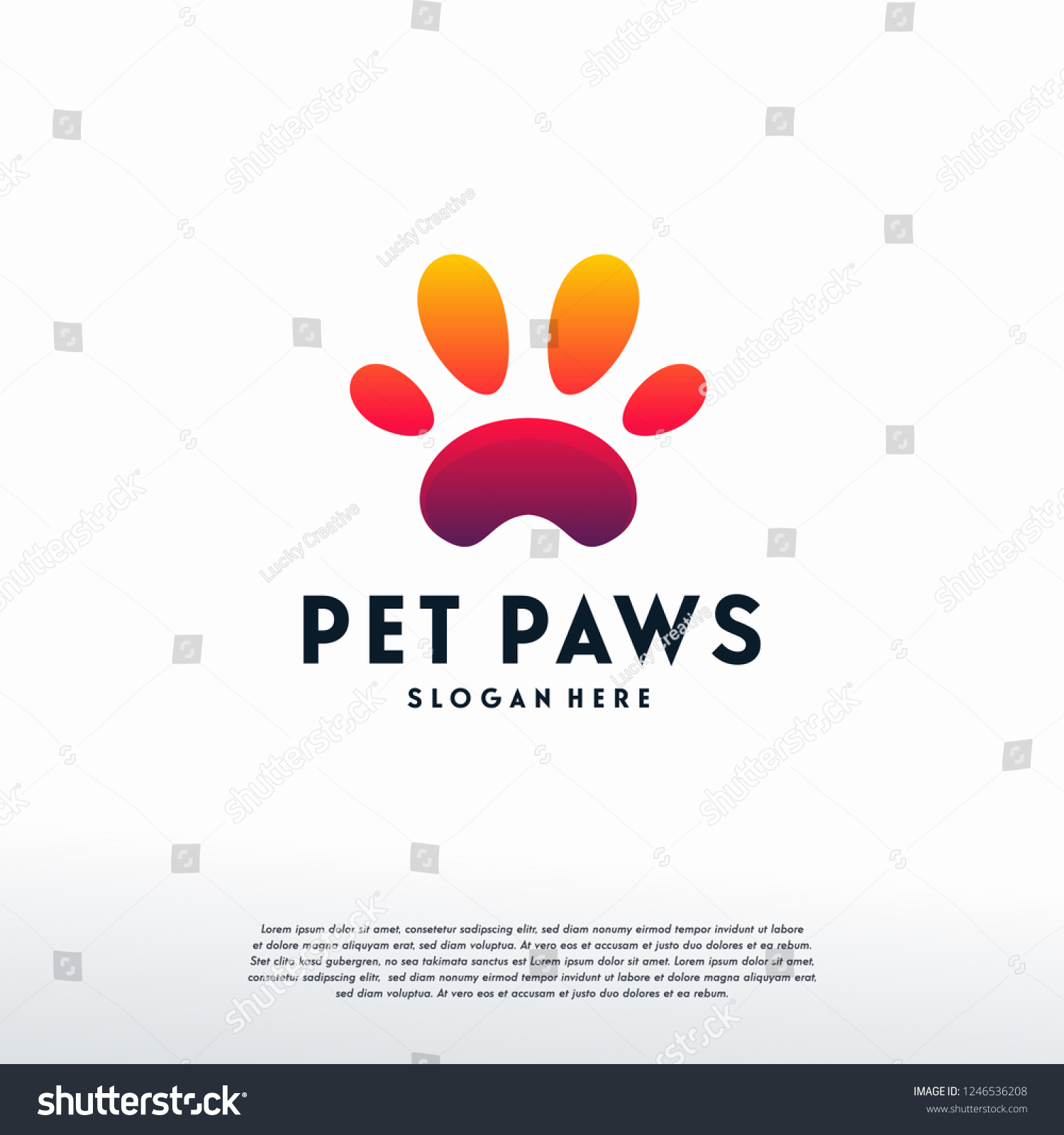 Modern Pet Paws Logo Designs Vector Stock Vector (Royalty Free ...