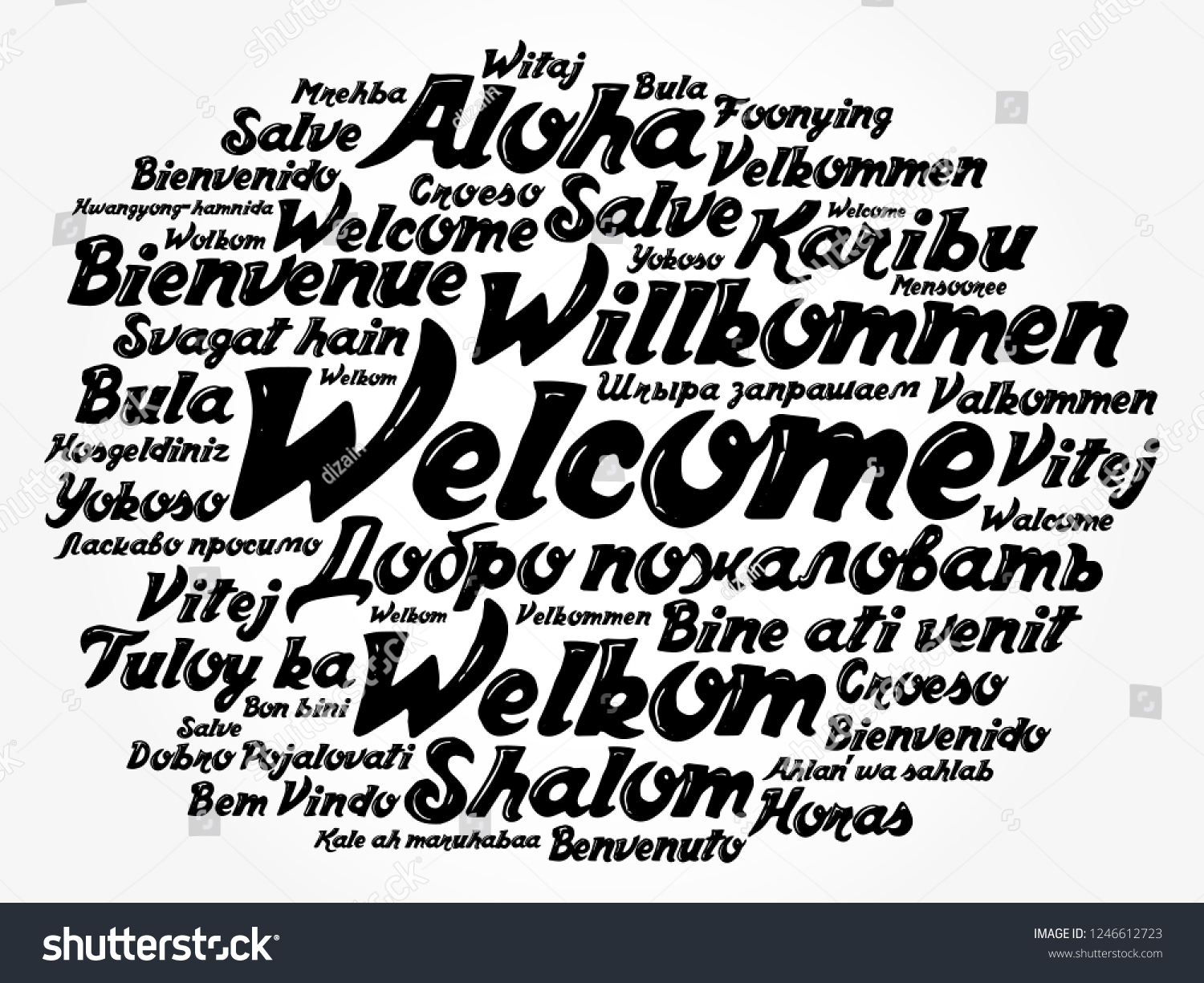 Welcome Word Cloud Different Languages Concept Stock Vector (Royalty ...