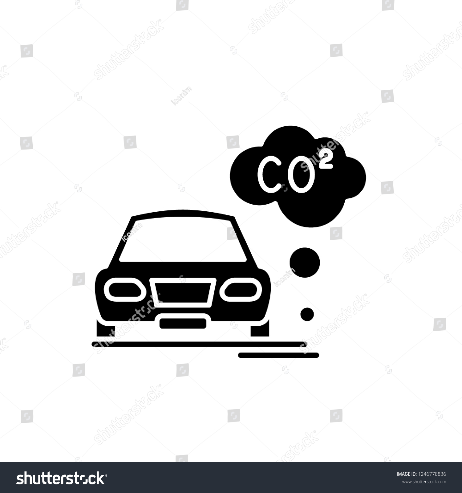 Motor Vehicle Pollution Black Icon Vector Stock Vector (Royalty Free ...