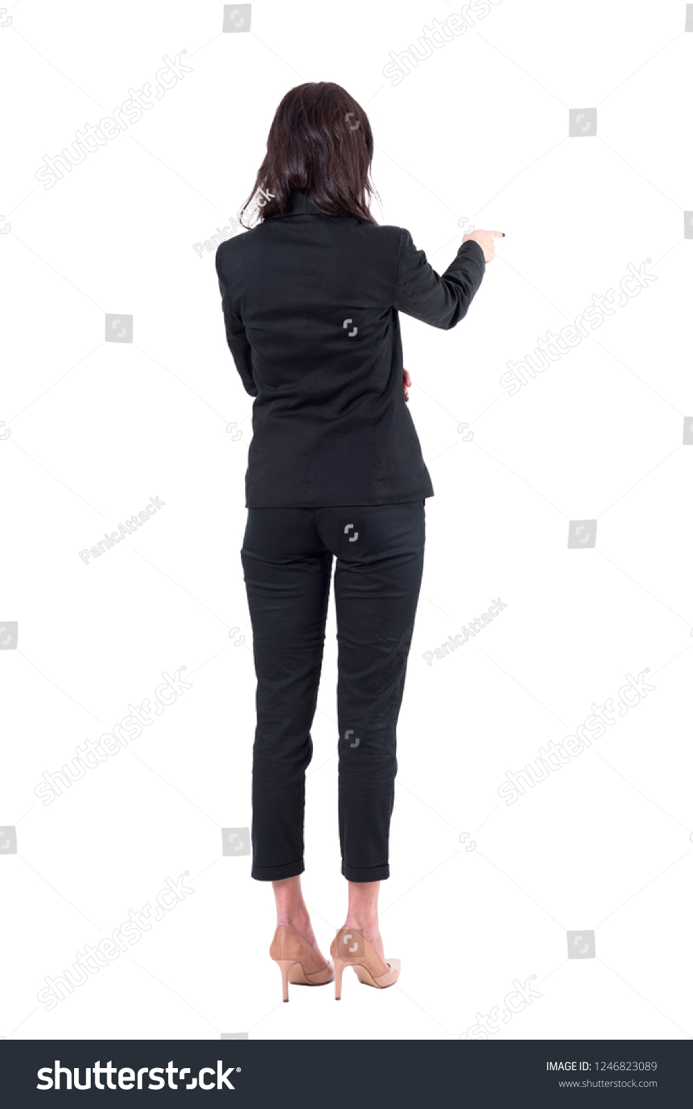 Back View Elegant Business Woman Black Stock Photo 1246823089 ...