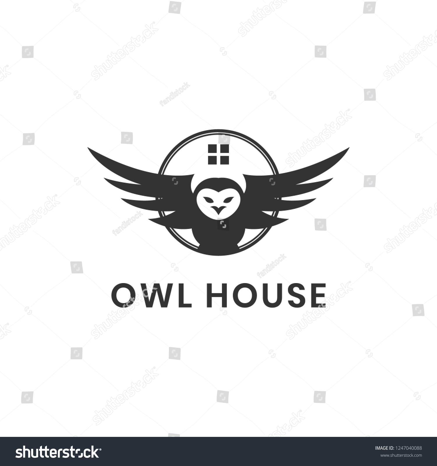 Owl House Logo Design Stock Vector Royalty Free 1247040088 Shutterstock   Stock Vector Owl House Logo Design 1247040088 