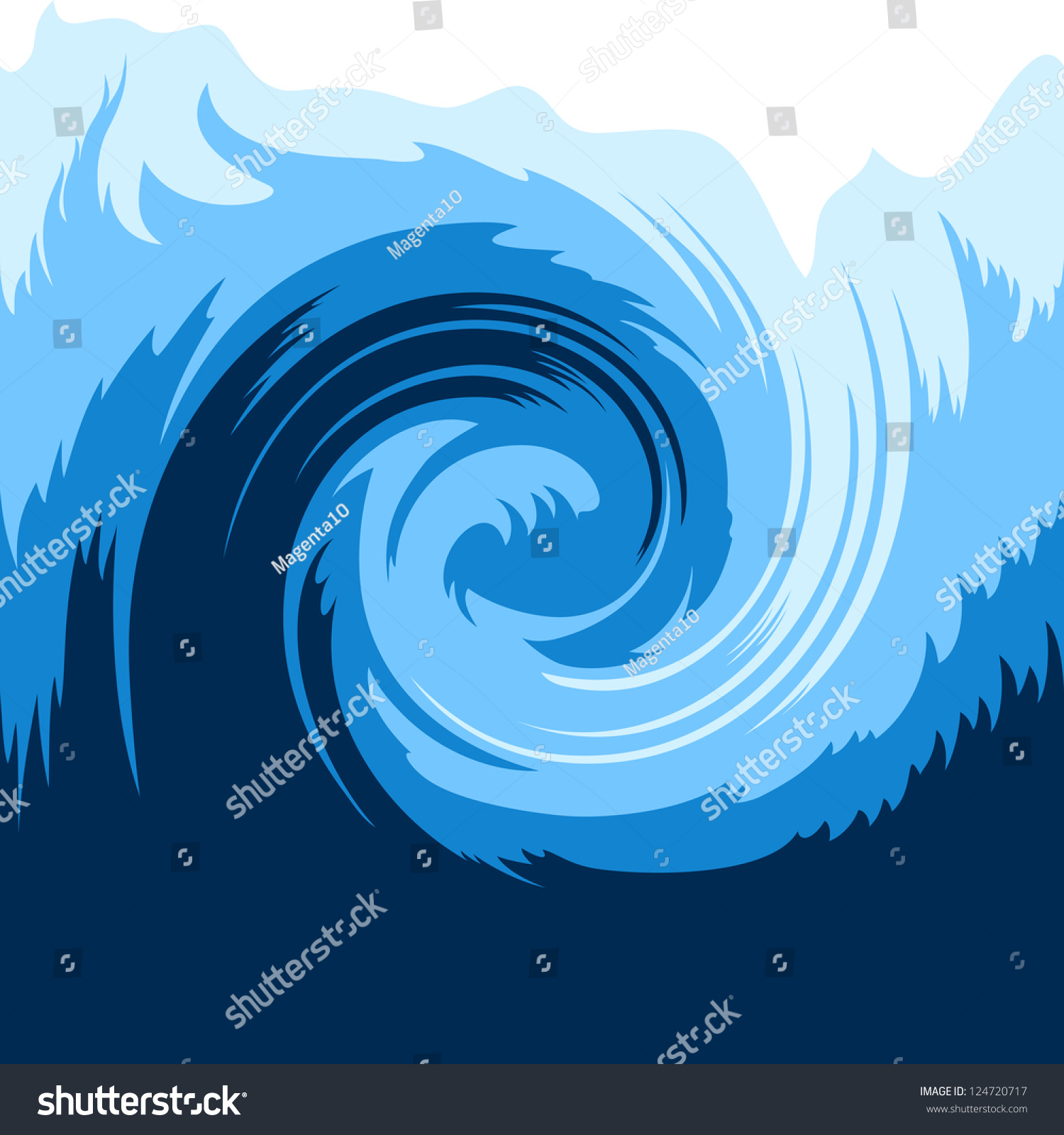 Ocean Wave Stylized Seamless Background Vector Stock Illustration ...