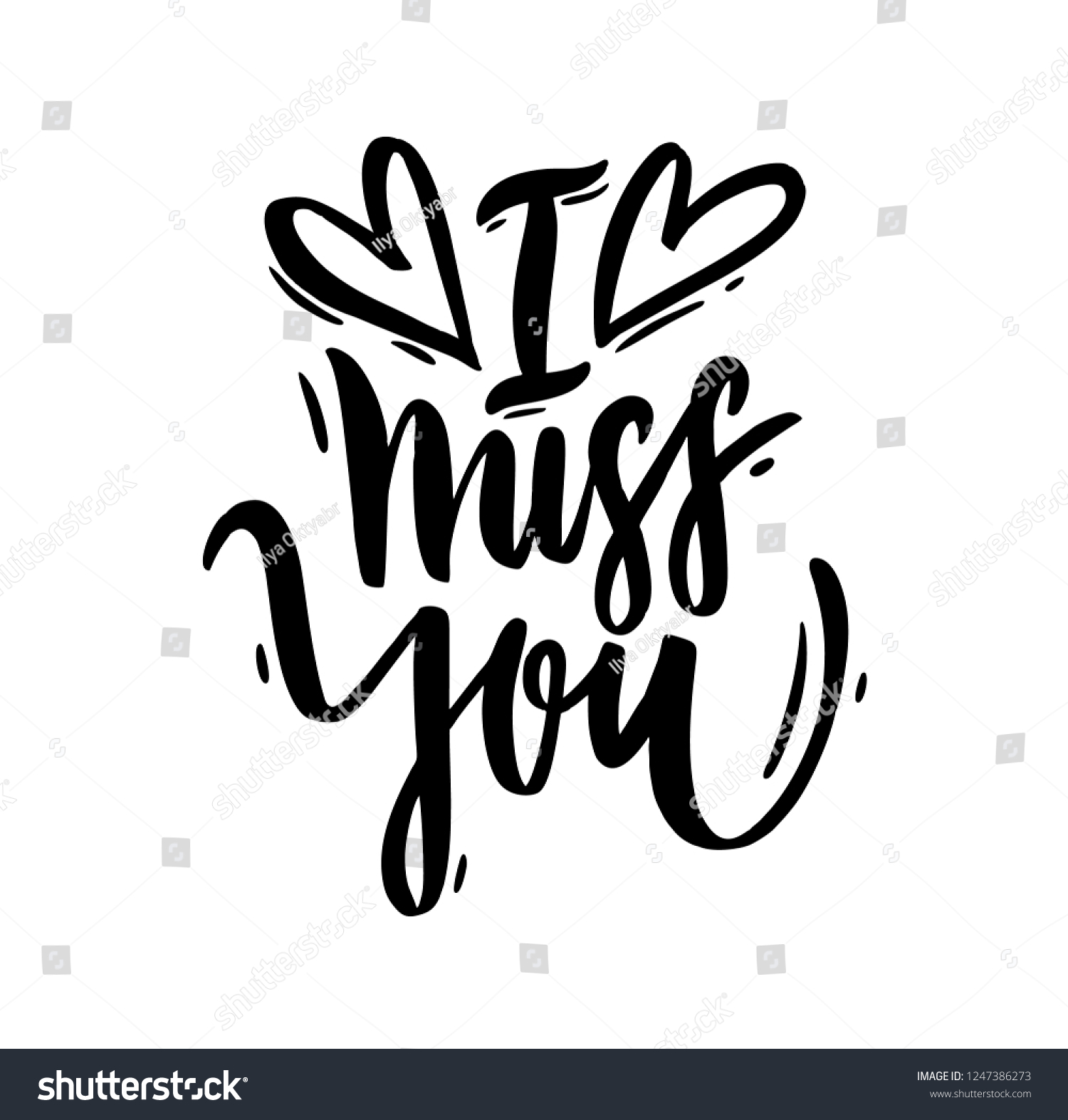 Miss You Vector Lettering Text Modern Stock Vector (Royalty Free ...