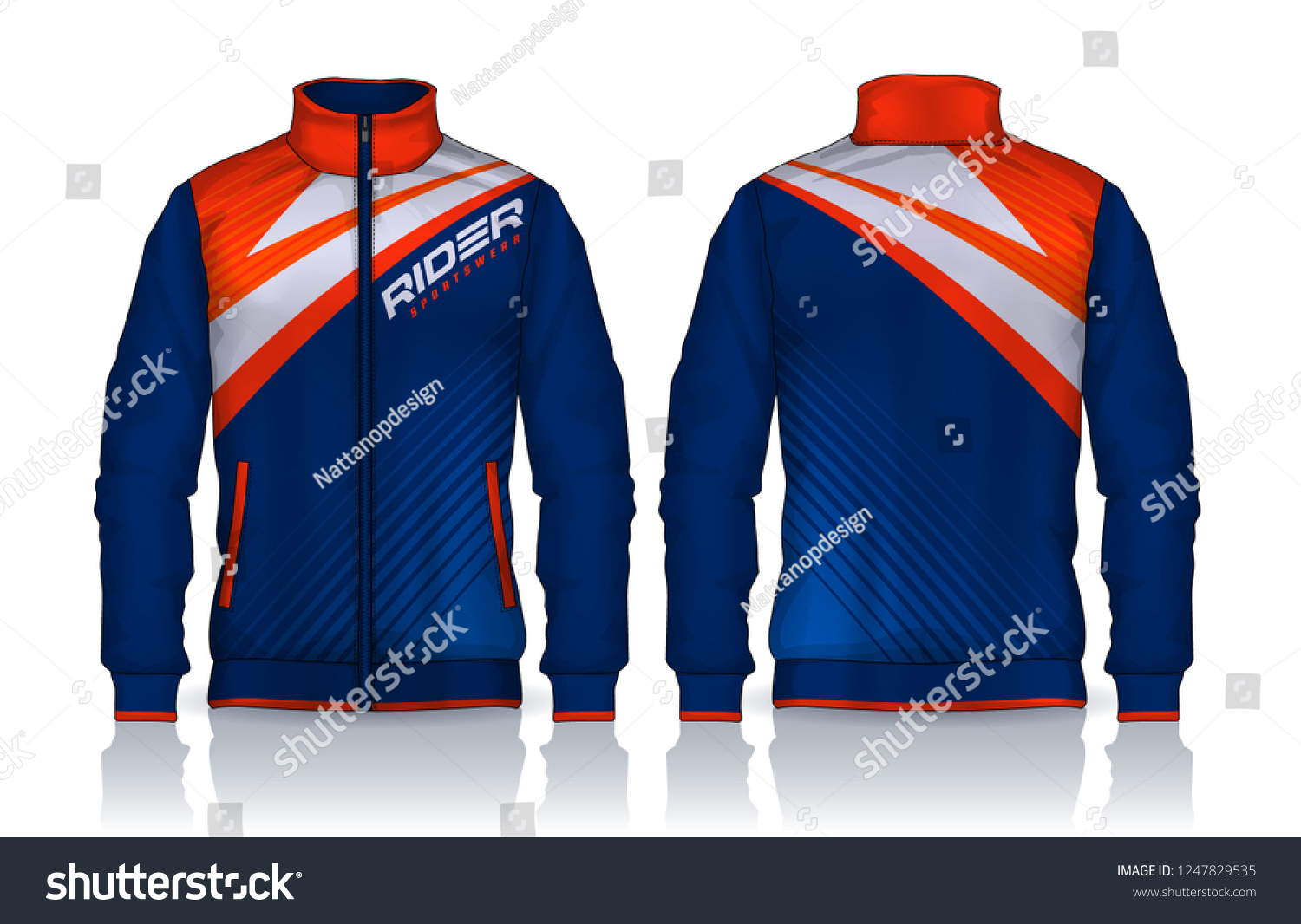 Jacket Design Sportswear Track Front Back Stock Vector (royalty Free 