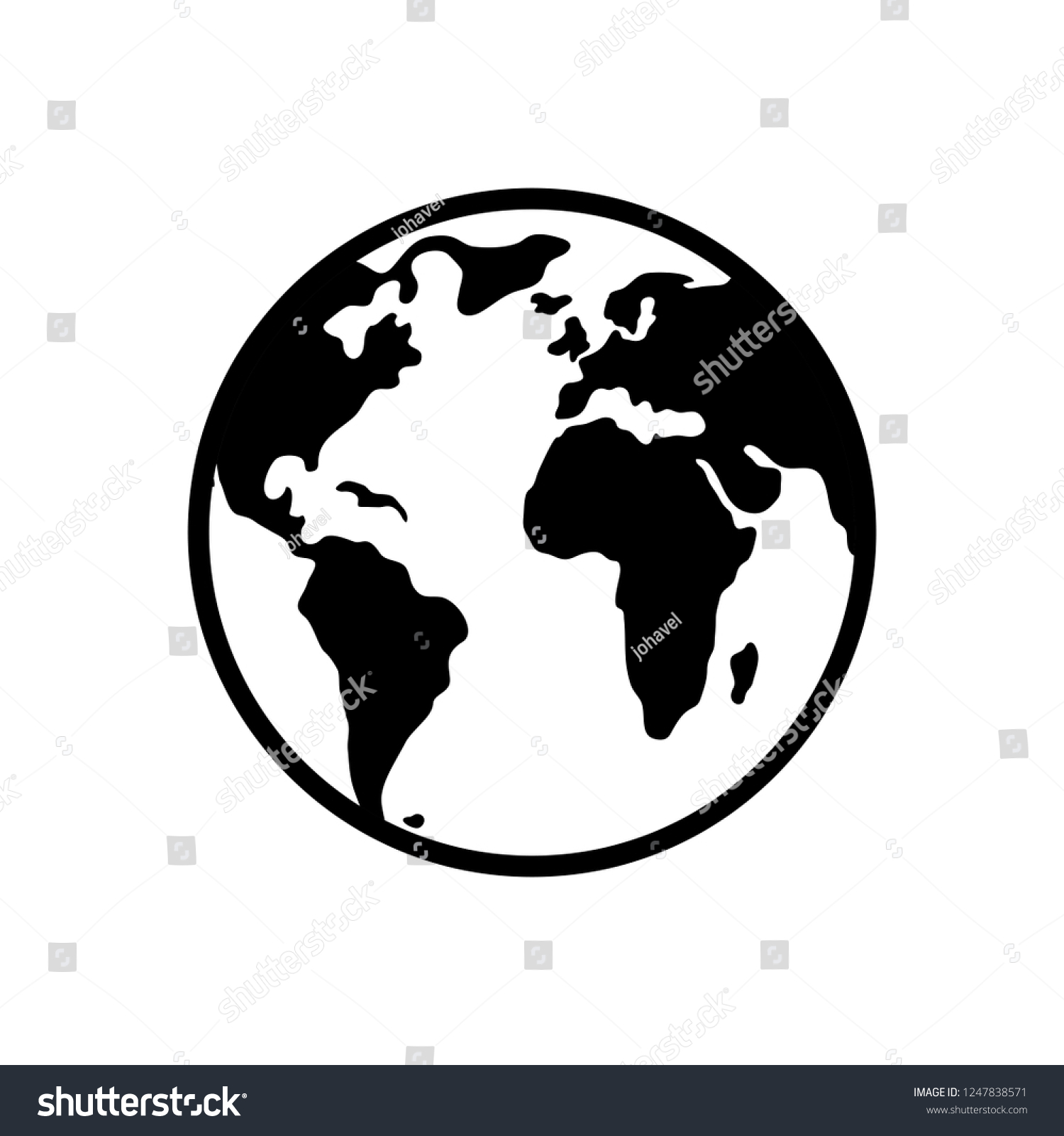 World Planet Earth Icon Stock Vector (Royalty Free) 1247838571 ...