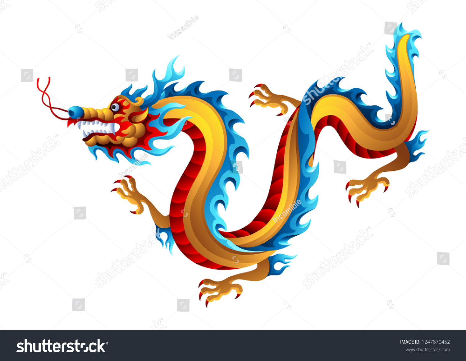 Illustration Chinese Dragon Mascot Tattoo Traditional Stock Vector ...