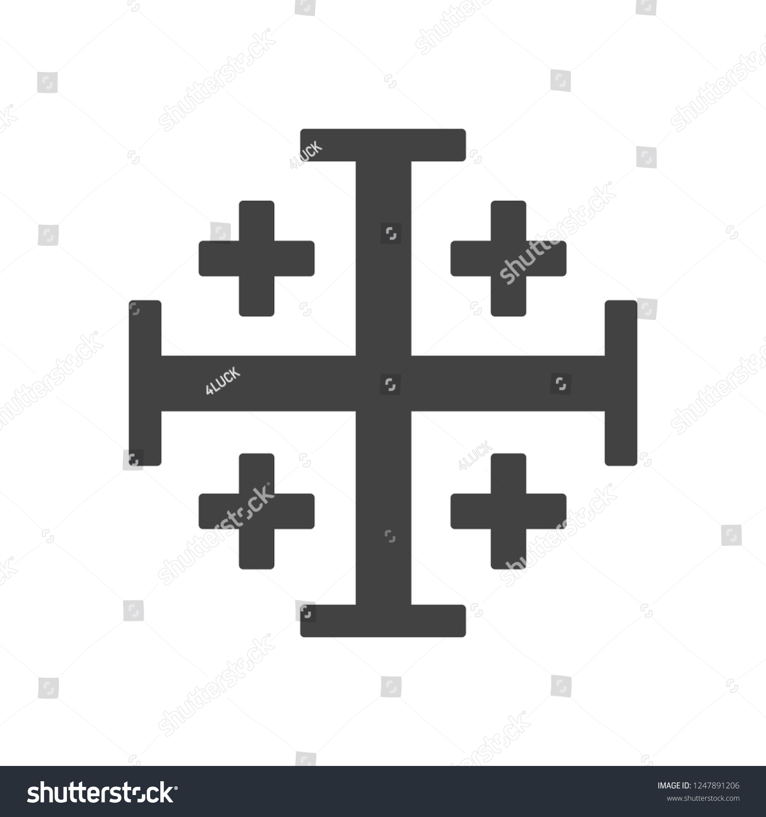 Gray Jerusalem Cross Vector Symbol Stock Vector (Royalty Free ...