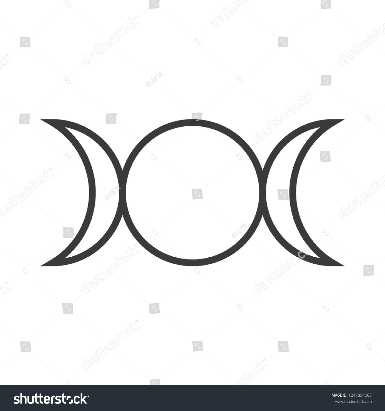 Triple Moon Symbol Vector Image Stock Vector (Royalty Free) 1247894083 ...