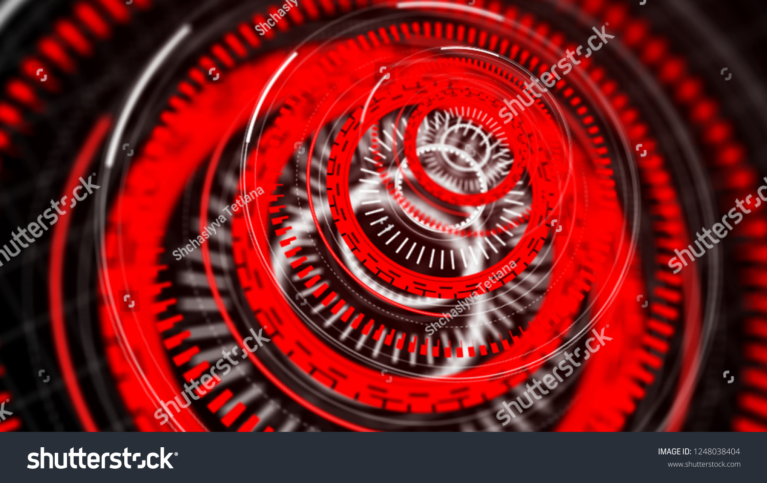 Digital Ai Technology Background Futuristic Red Stock Illustration ...