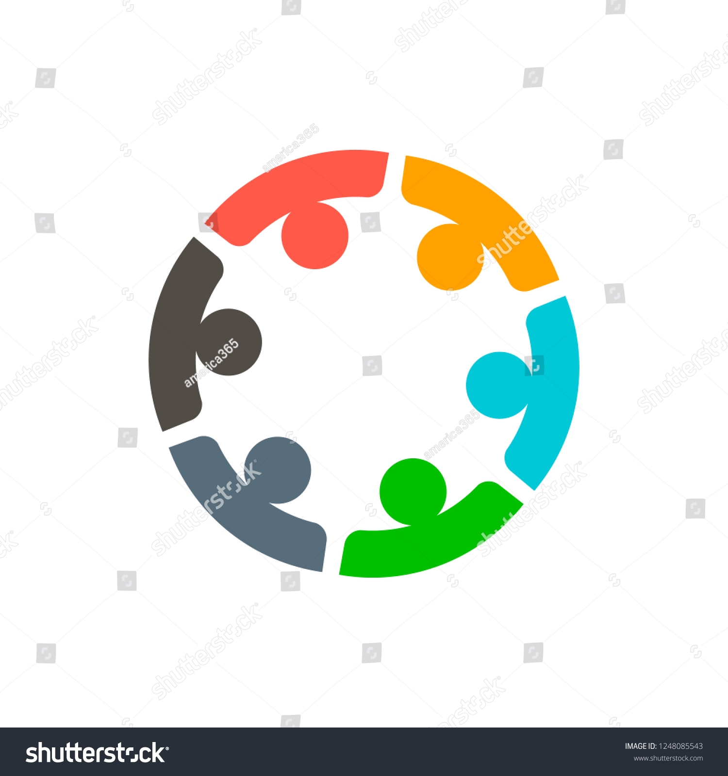 Teamwork Business Concept Vector Illustration Stock Vector (Royalty ...