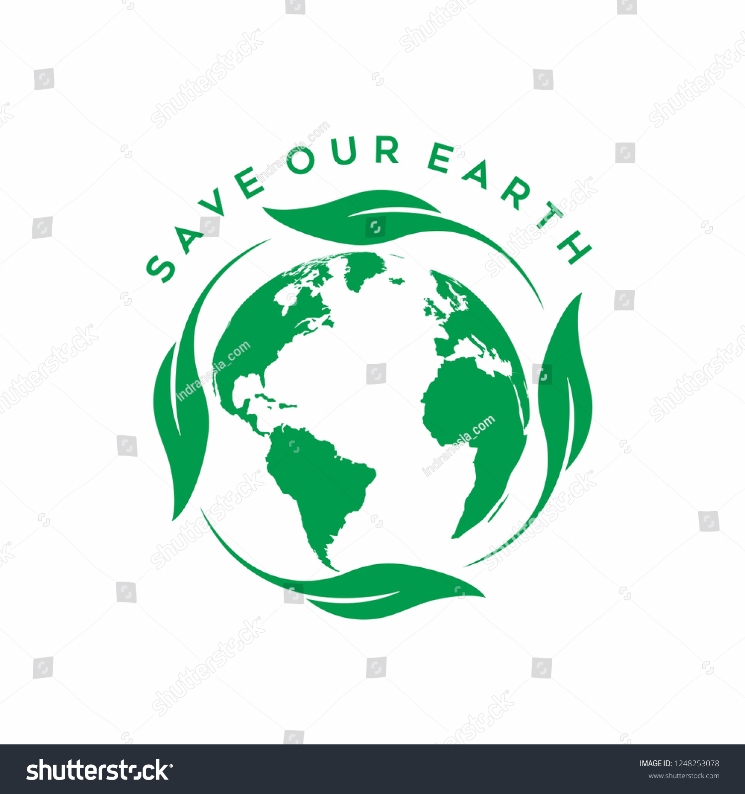 Vector Illustration Save Earth Happy Earth Stock Vector (Royalty Free ...