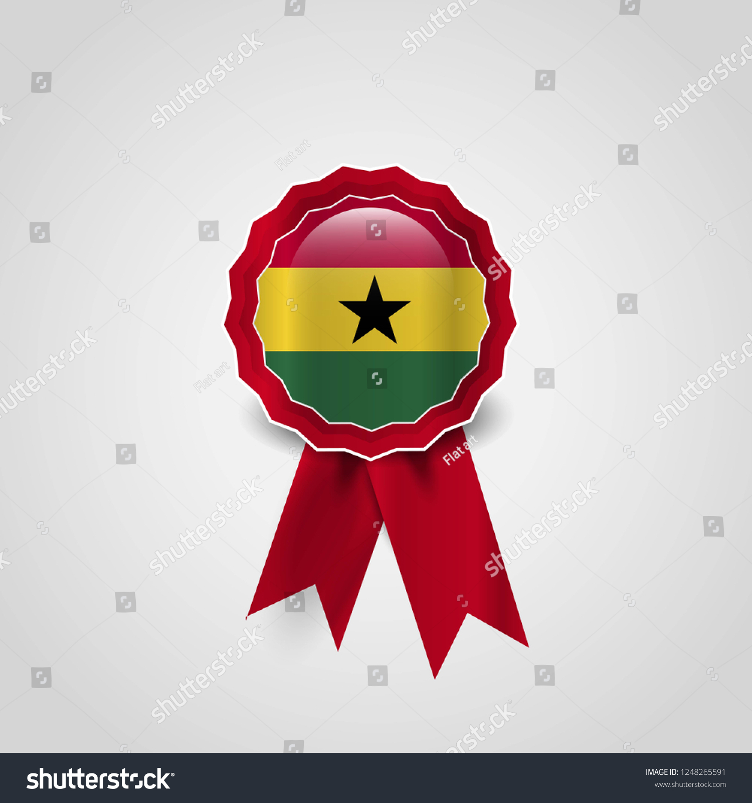 Ghana Flag Ribbon Banner Badge Stock Vector (Royalty Free) 1248265591 ...