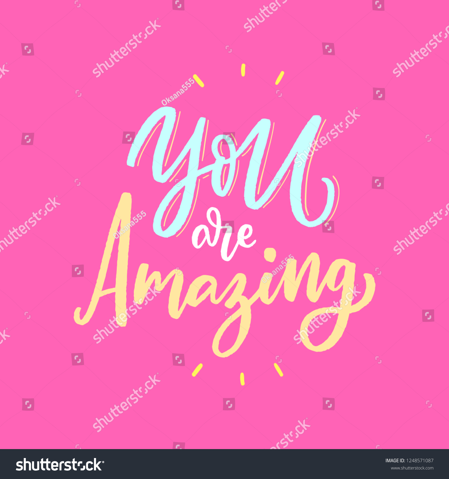 Hand Drawn Lettering Phrase You Amazing Stock Vector (Royalty Free ...