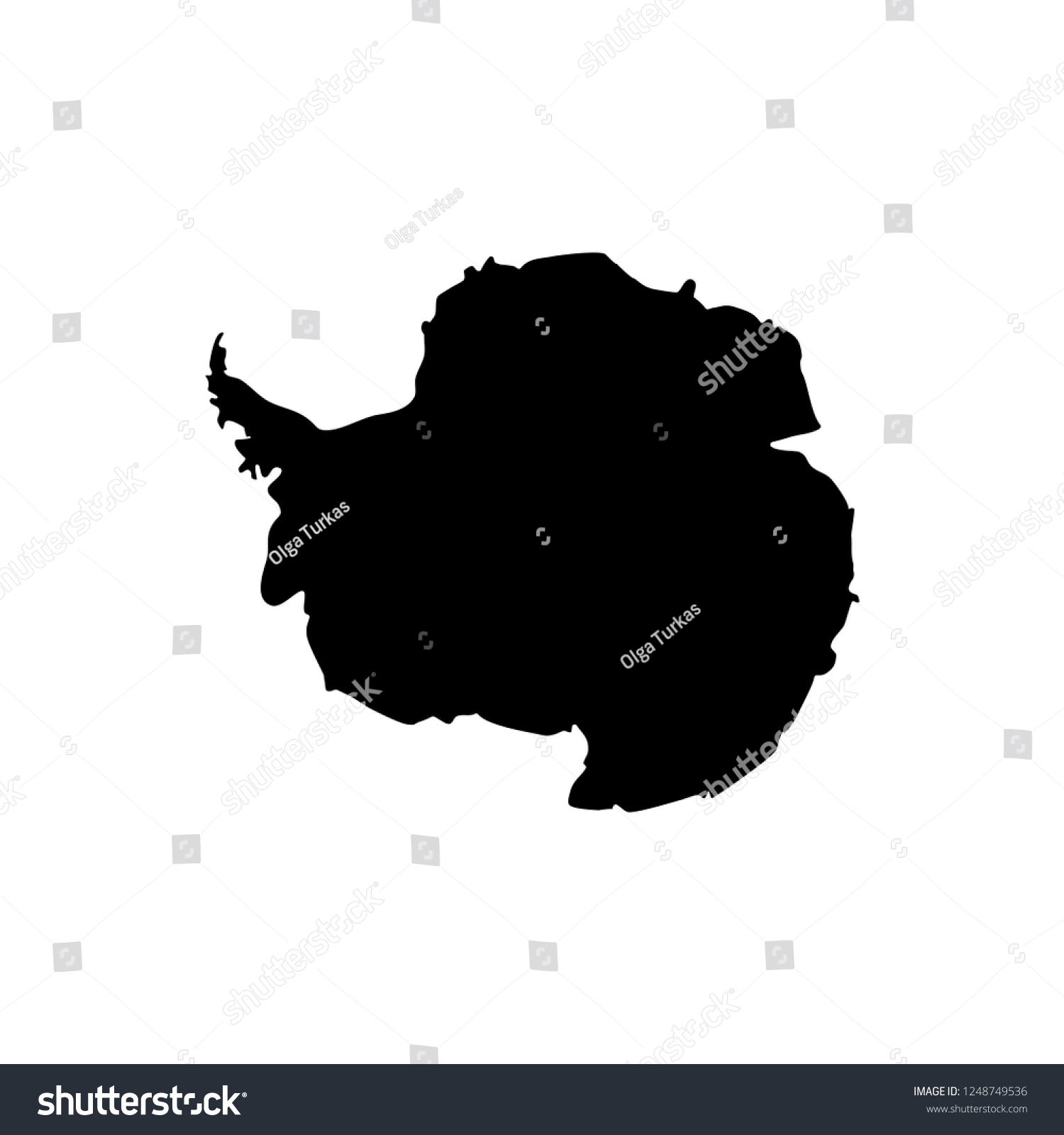 Vector Illustration Card Black Silhouette Antarctica Stock Vector ...