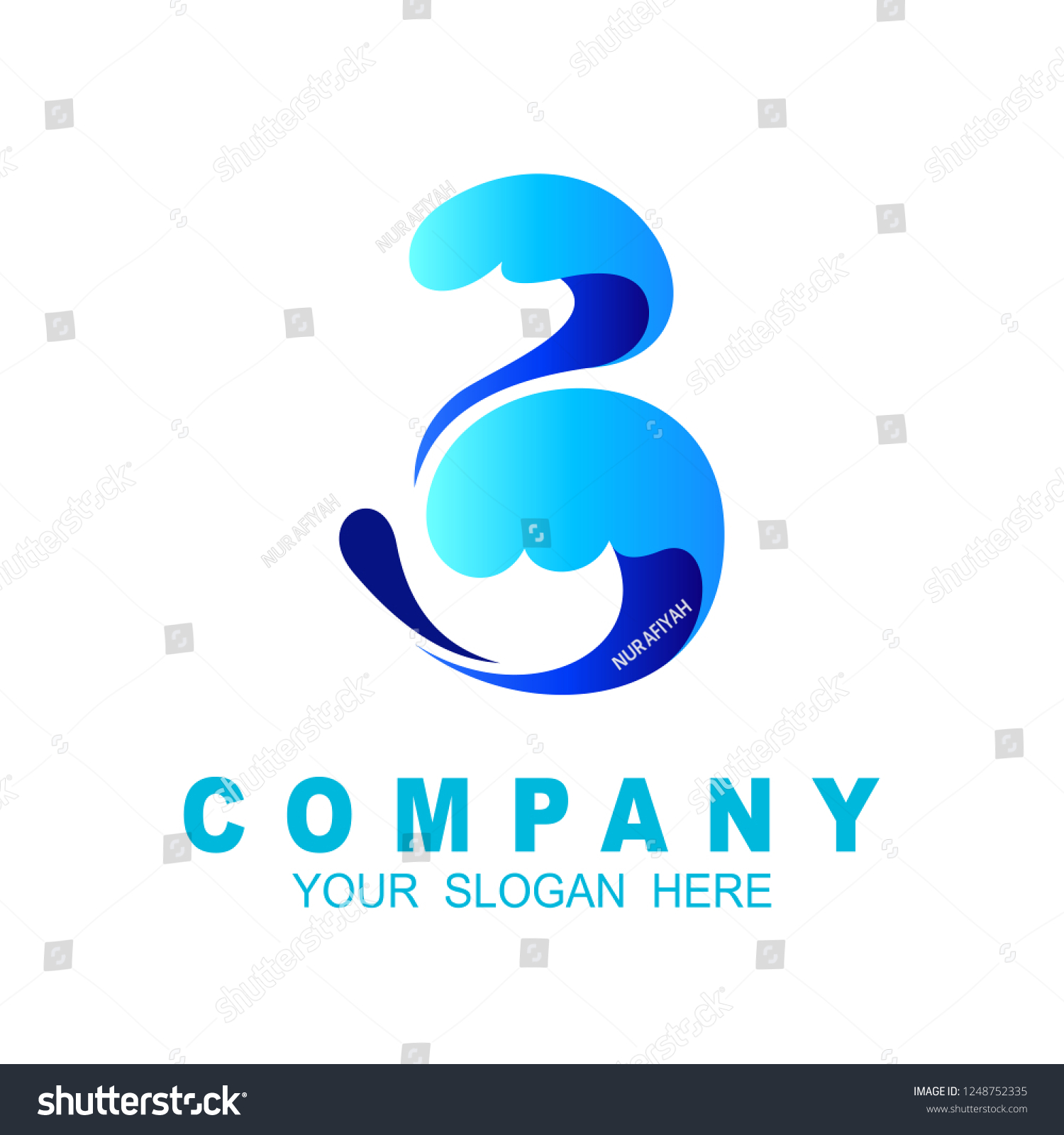 Letter B Wave Logo Design Template Stock Vector (Royalty Free ...